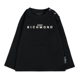 John Richmond Shirt Girocollo tinta unita con Stampa Nero per Neonato RIA25012TSOXX NERO JOHN RICHMOND 