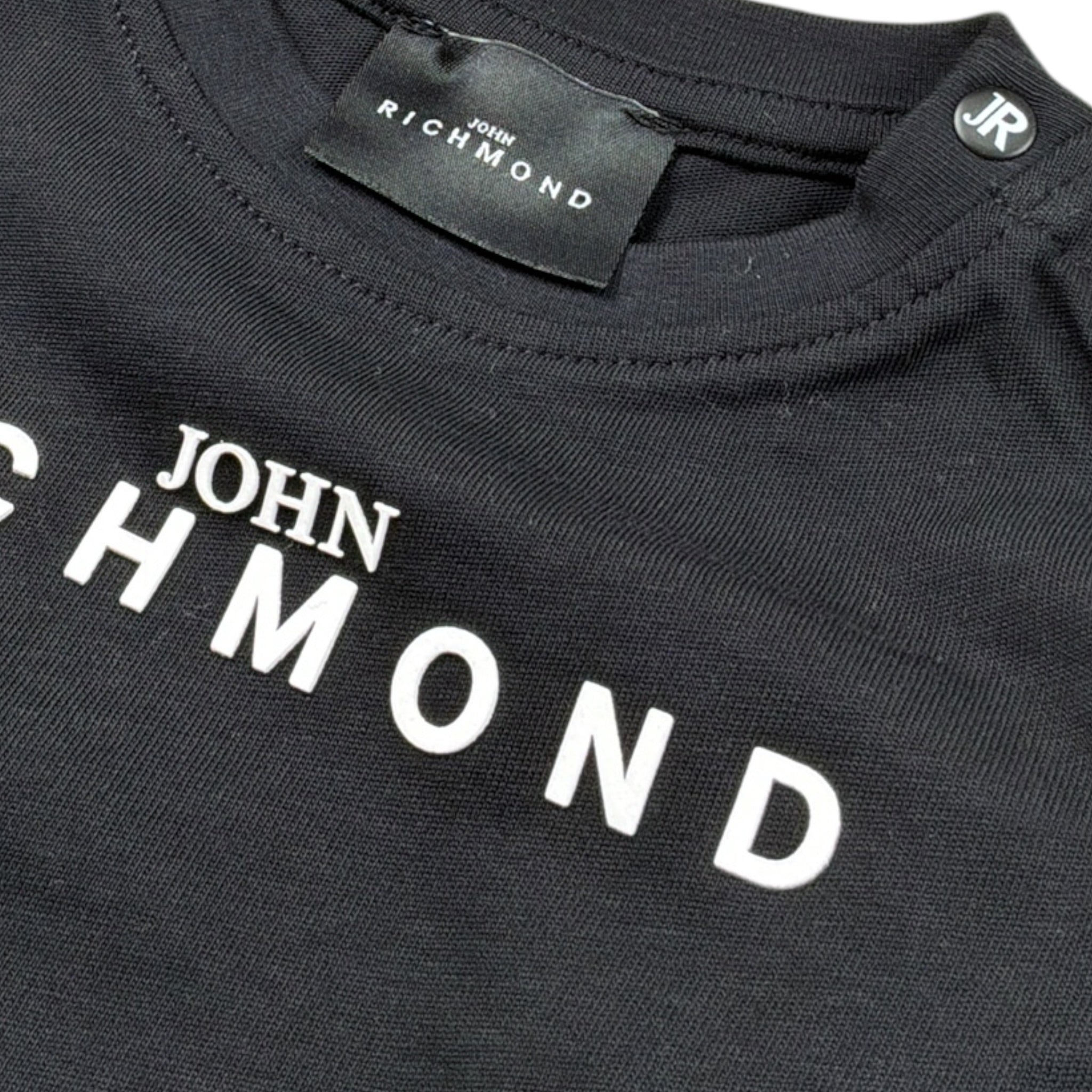 John Richmond Shirt Girocollo tinta unita con Stampa Nero per Neonato RIA25012TSX NERO JOHN RICHMOND 