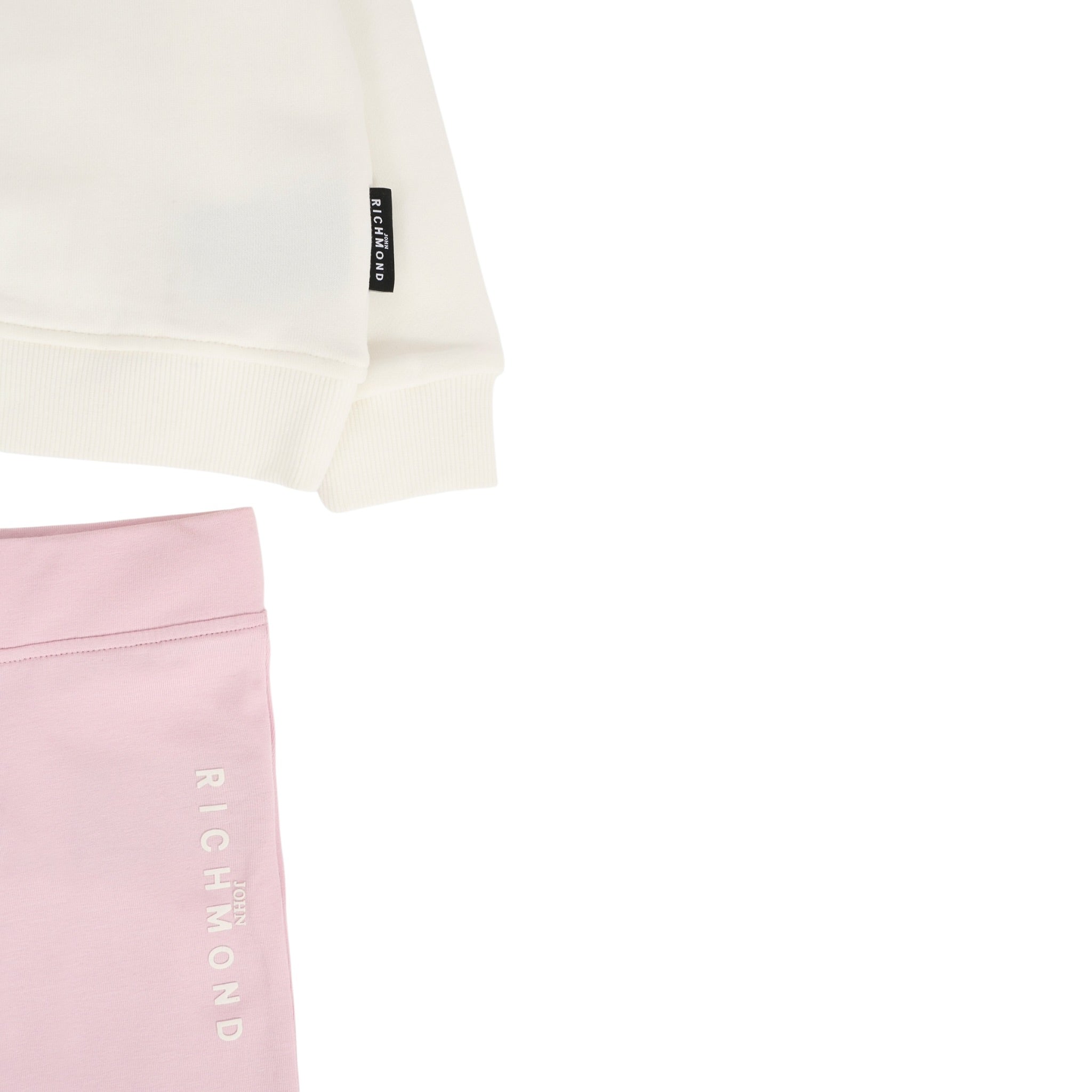 John Richmond Completo 2 Pezzi Felpa-Leggins Bianco/Rosa per Neonata RIA25017CF BIANCO/ROSA JOHN RICHMOND 