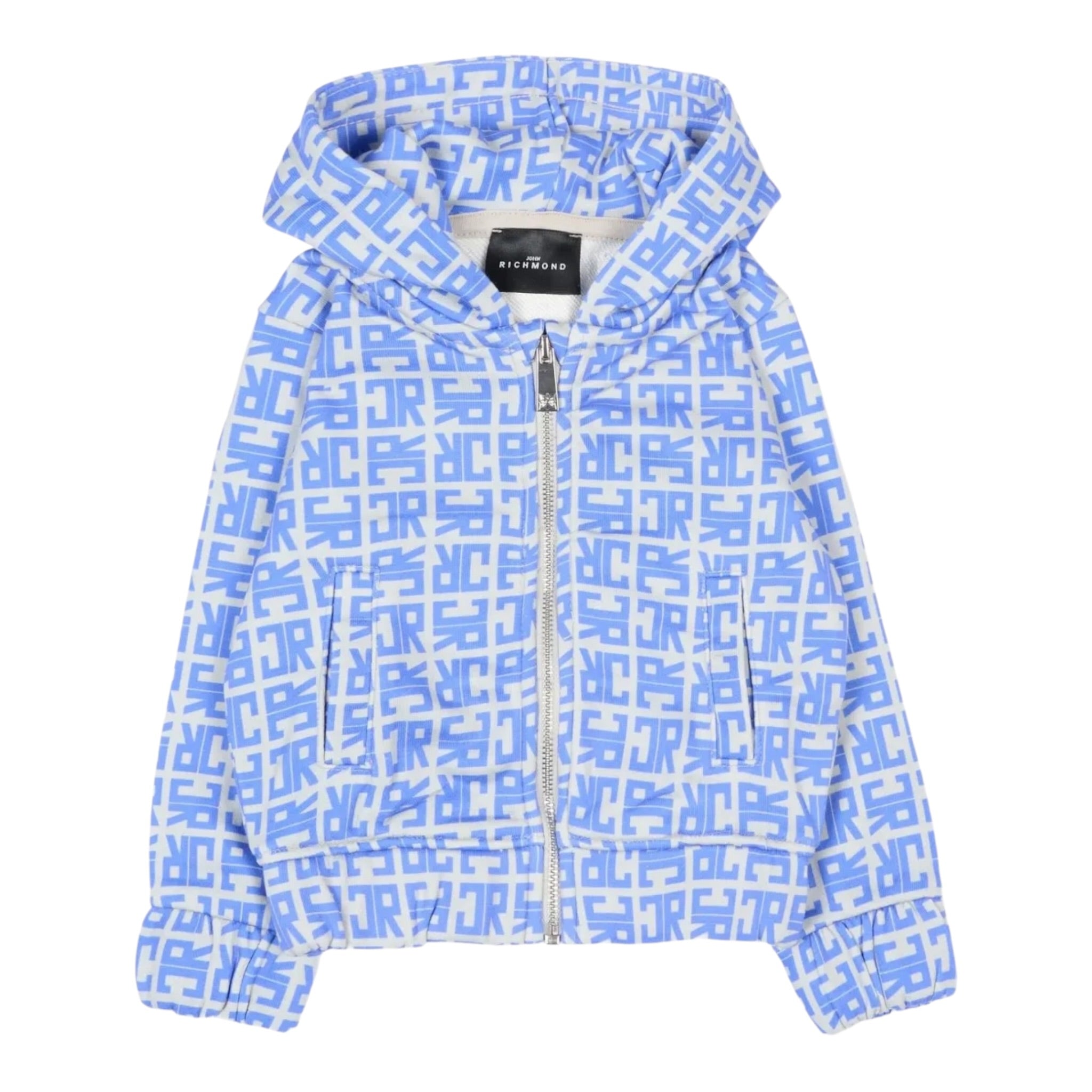 John Richmond Felpa con Zip E Cappuccio Bicolore Azzurro per Neonato RIA25047FEX AZZURRO JOHN RICHMOND 