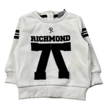 John Richmond Felpa Chiusa Girocollo tinta unita con Logo Bianco per Neonato RIA25051FE BIANCO JOHN RICHMOND 