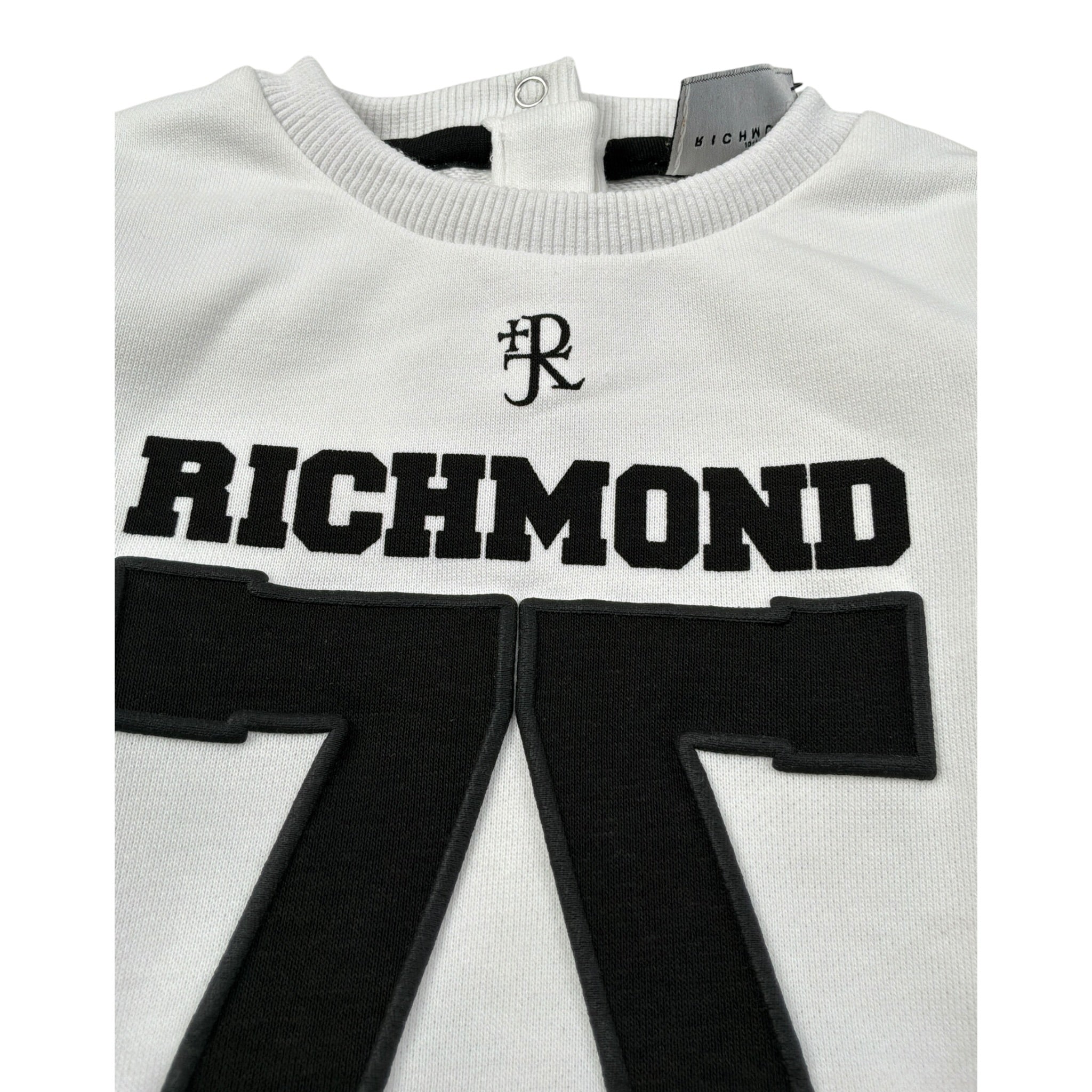 John Richmond Felpa Chiusa Girocollo tinta unita con Logo Bianco per Neonato RIA25051FE BIANCO JOHN RICHMOND 