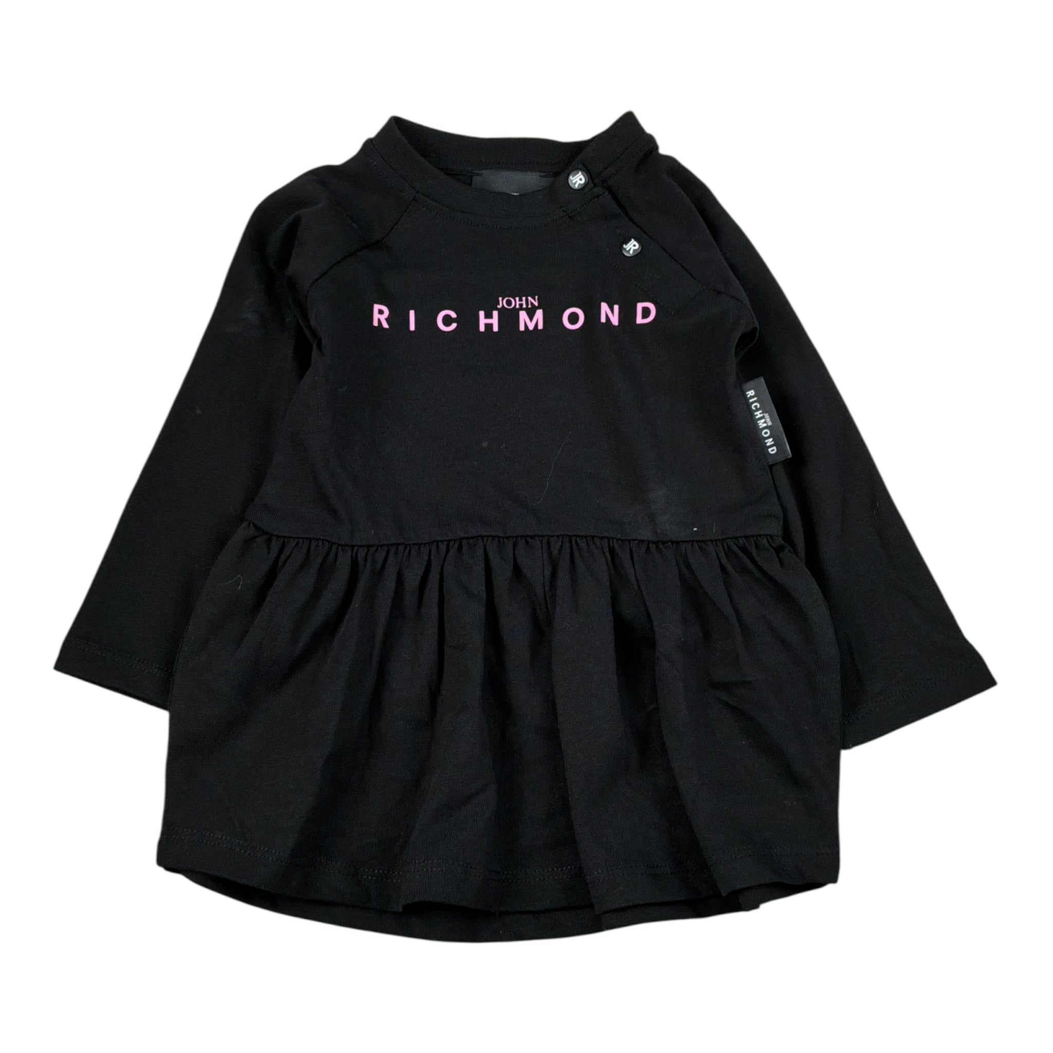 John Richmond Abito tinta unita con Stampa Nero per Neonata RIA26019VE NERO JOHN RICHMOND 