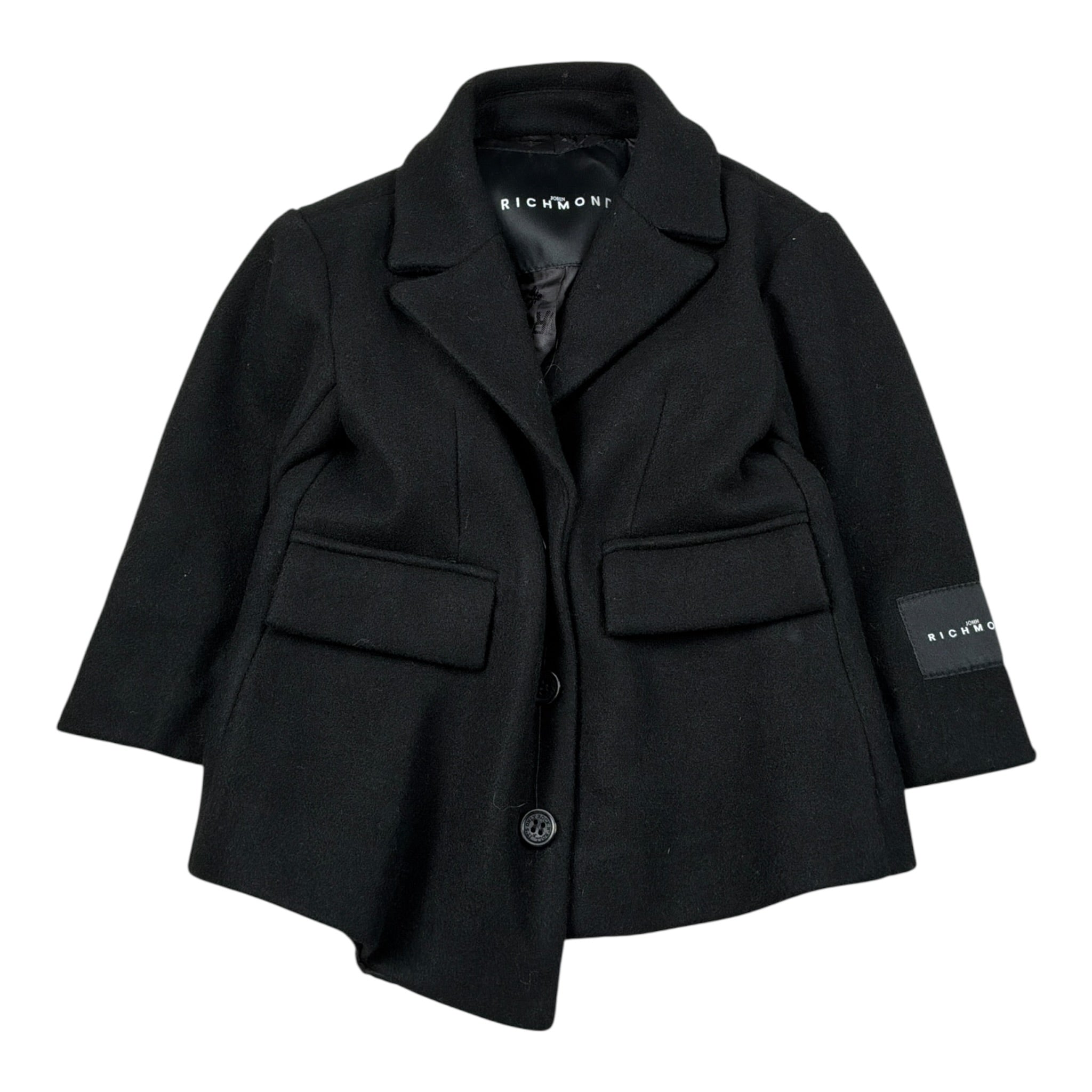 John Richmond Cappotto tinta unita con Logo Nero per Neonato RIA26062CP NERO JOHN RICHMOND 