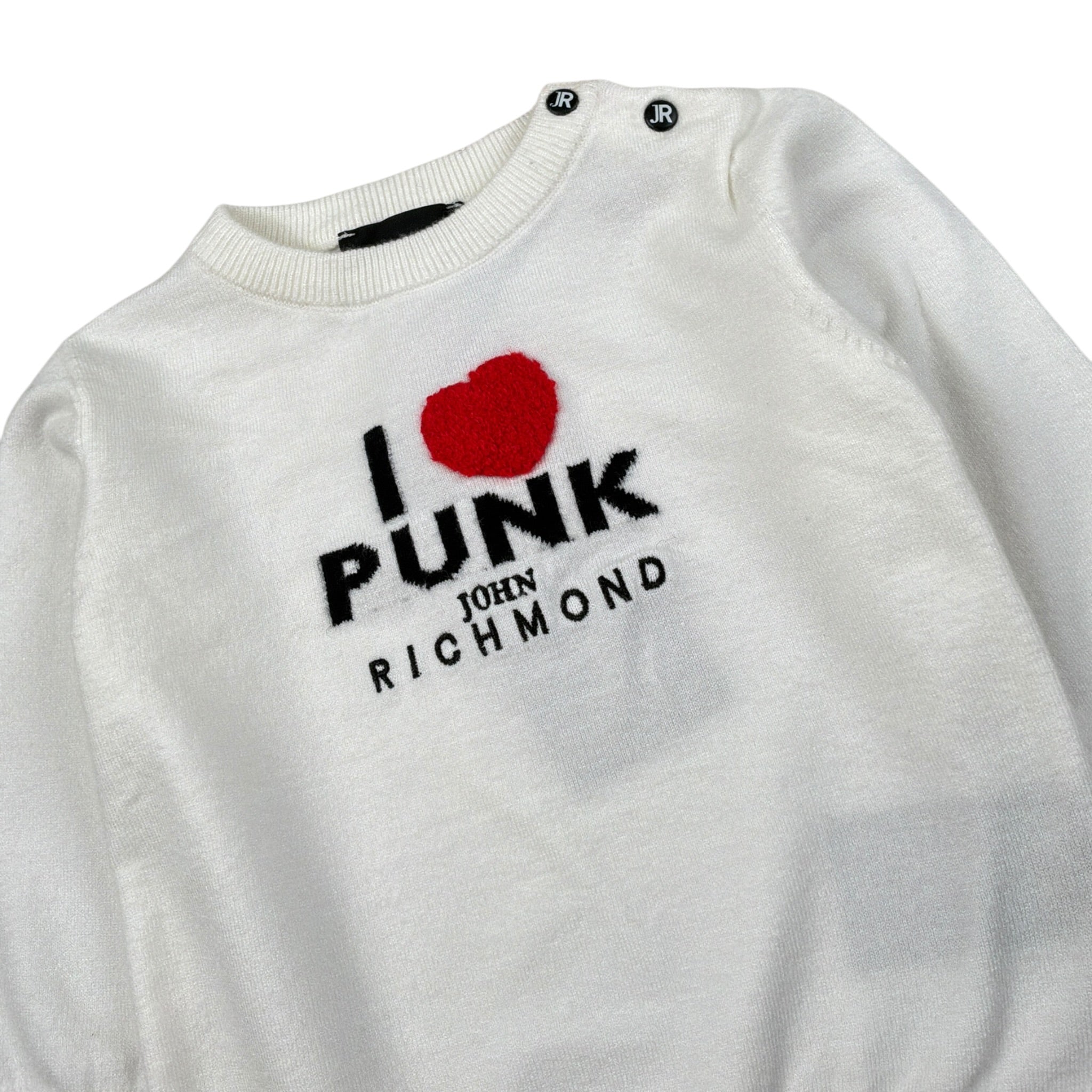 John Richmond Maglia tinta unita con Stampa Panna per Neonata RIA26077MA PANNA JOHN RICHMOND 