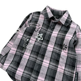 John Richmond Camicia tinta unita con Fantasia A Quadri Rosa per Neonata RIA26084CA ROSA JOHN RICHMOND 