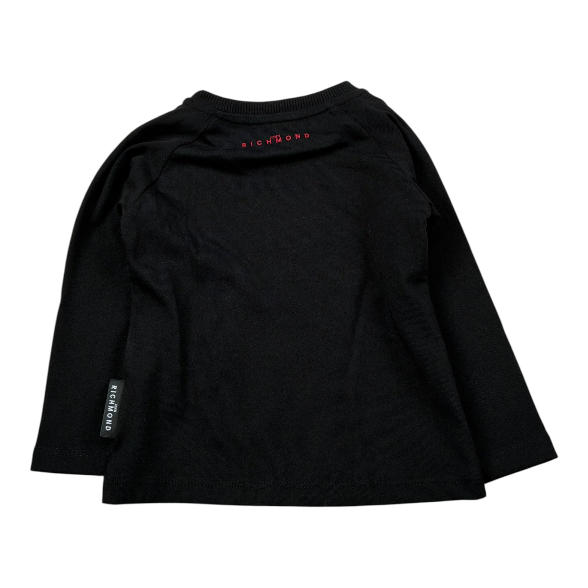 John Richmond Shirt tinta unita con Stampa Nero per Neonata RIA26085TS NERO JOHN RICHMOND 