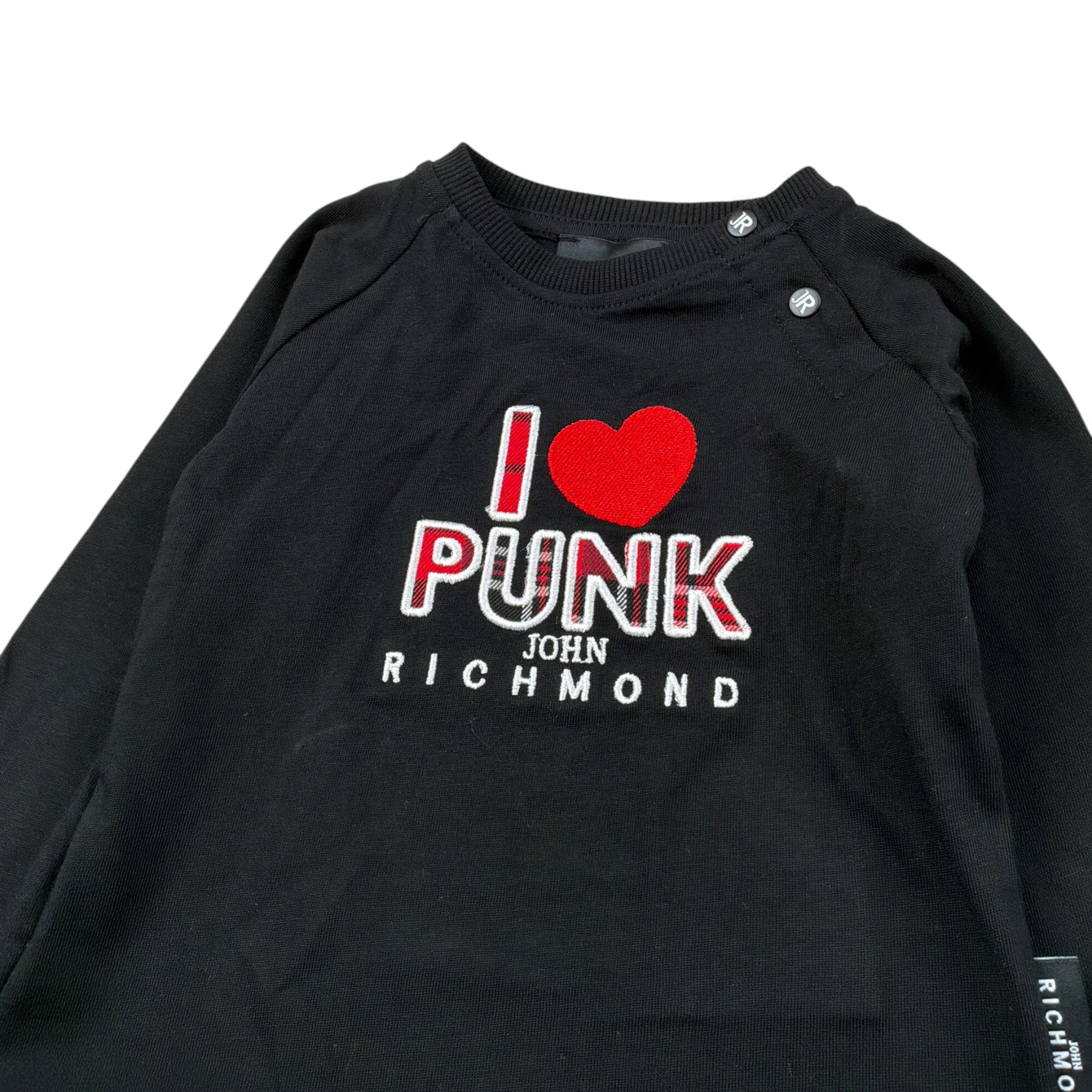John Richmond Shirt tinta unita con Stampa Nero per Neonata RIA26085TS NERO JOHN RICHMOND 