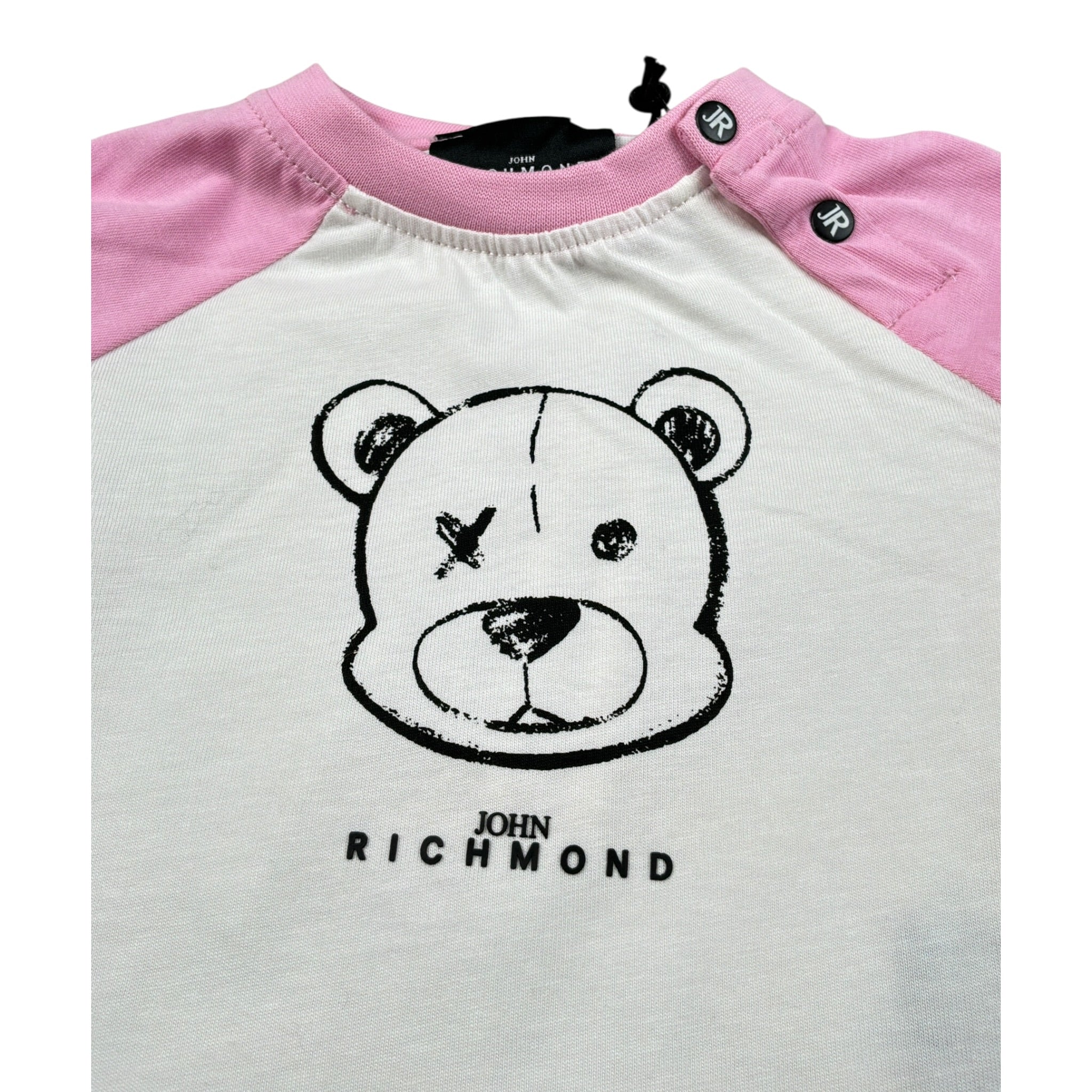 John Richmond Shirt Girocollo tinta unita con Maniche In Contrasto Bianco per Neonata RIA26098TS BIANCO JOHN RICHMOND 