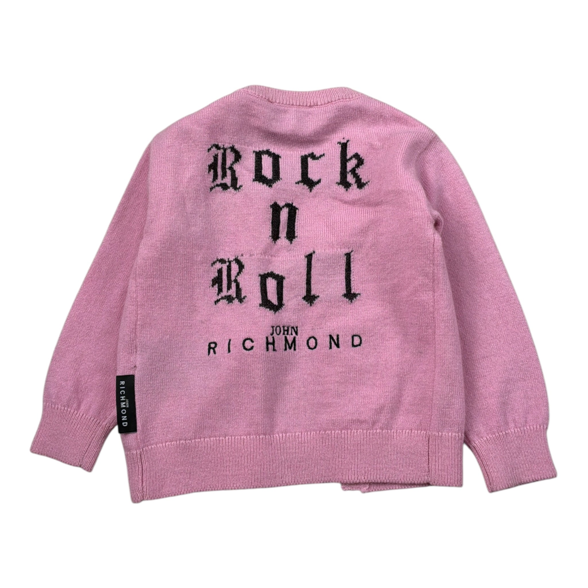 John Richmond Cardigan tinta unita con Logo Rosa per Neonata RIA26103CD ROSA JOHN RICHMOND 