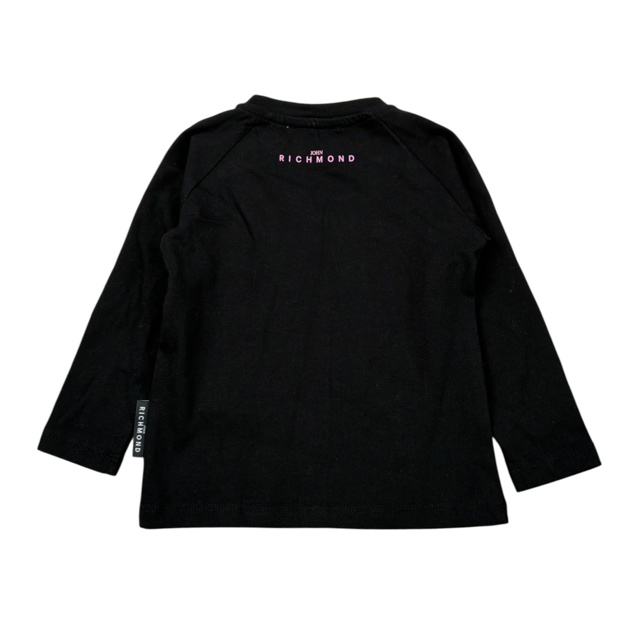 John Richmond Shirt tinta unita con Stampa Nero per Neonata RIA26131TS NERO JOHN RICHMOND 