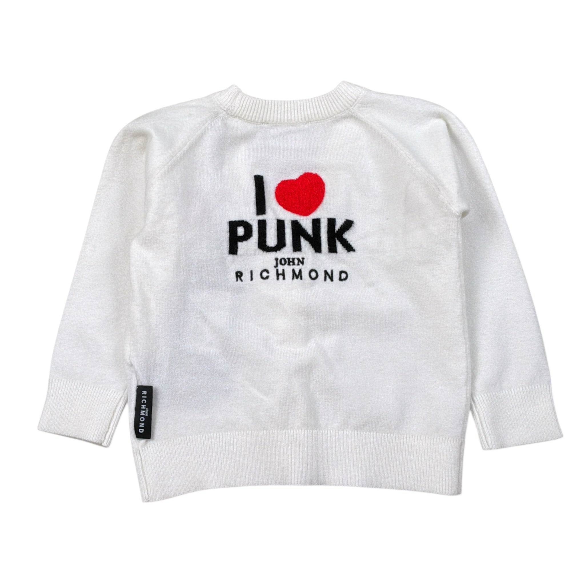 John Richmond Cardigan tinta unita con Stampa Bianco per Neonato RIA26138CD BIANCO JOHN RICHMOND 