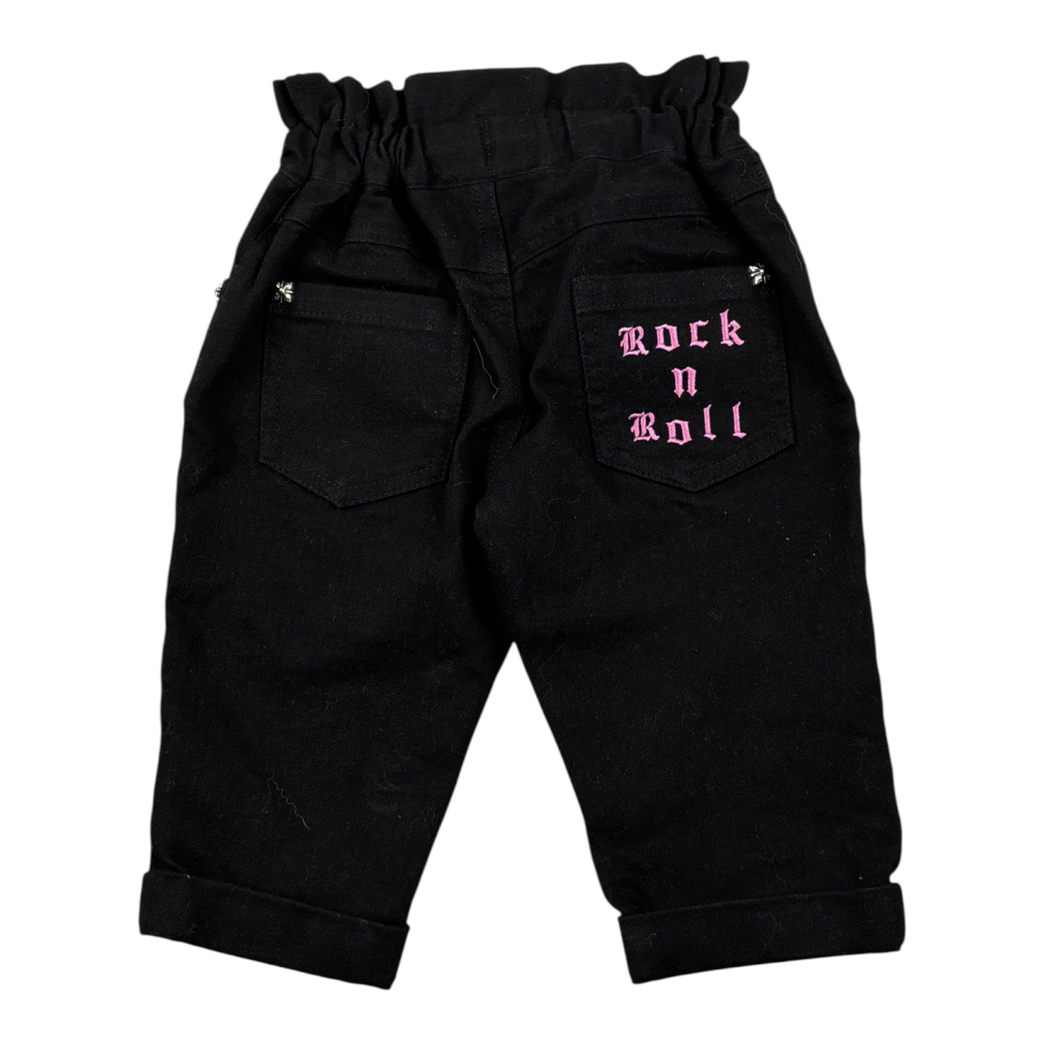 John Richmond Pantalone tinta unita con Stampa Nero per Neonata RIA26142JE NERO JOHN RICHMOND 