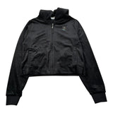 Juicy Couture Felpa con Zip E Cappuccio tinta unita In Velluto Nero per Bambina JBX6500 NERO JUICY COUTURE 