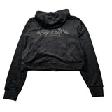 Juicy Couture Felpa con Zip E Cappuccio tinta unita In Velluto Nero per Bambina JBX6500 NERO JUICY COUTURE 