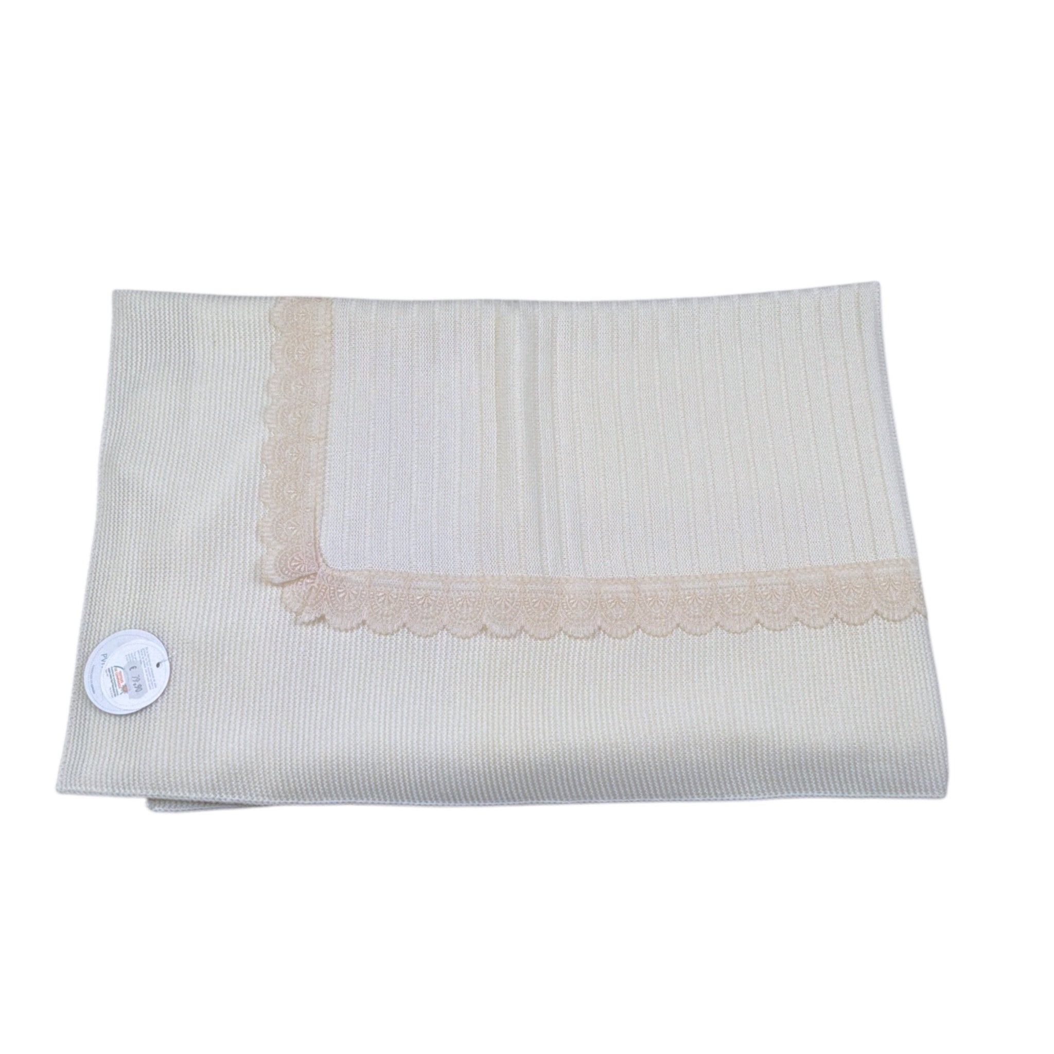 Juliana Coperta tinta unita con Ricami Panna per Neonata 25532 PANNA JULIANA 