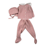Juliana Completo 3 Pezzi Maglia-Ghettina-Cappello Rosa per Neonata 25549 ROSA JULIANA 