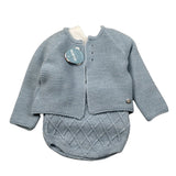 Juliana Completo 3 Cardigan-Camicia-Pagliaccetto Azzurro per Neonato 25608 AZZURRO JULIANA 