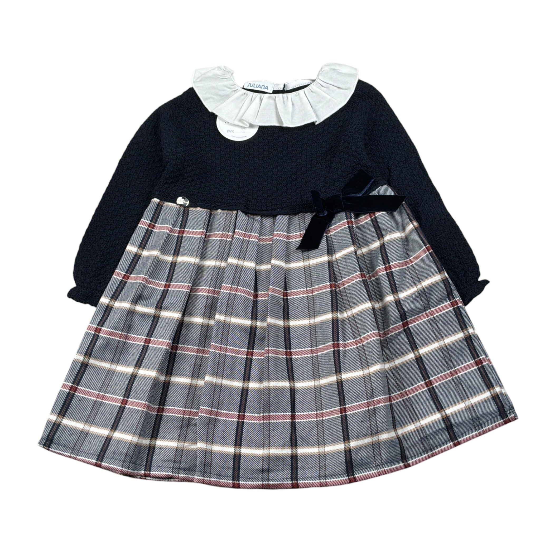 Juliana Abito tinta unita Manica Lunga Blu per Bambina 25653 BLU JULIANA 