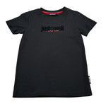 Just Cavalli T-Shirt Girocollo tinta unita con Logo Nero per Bambino JBA26005TS NERO JUST CAVALLI 