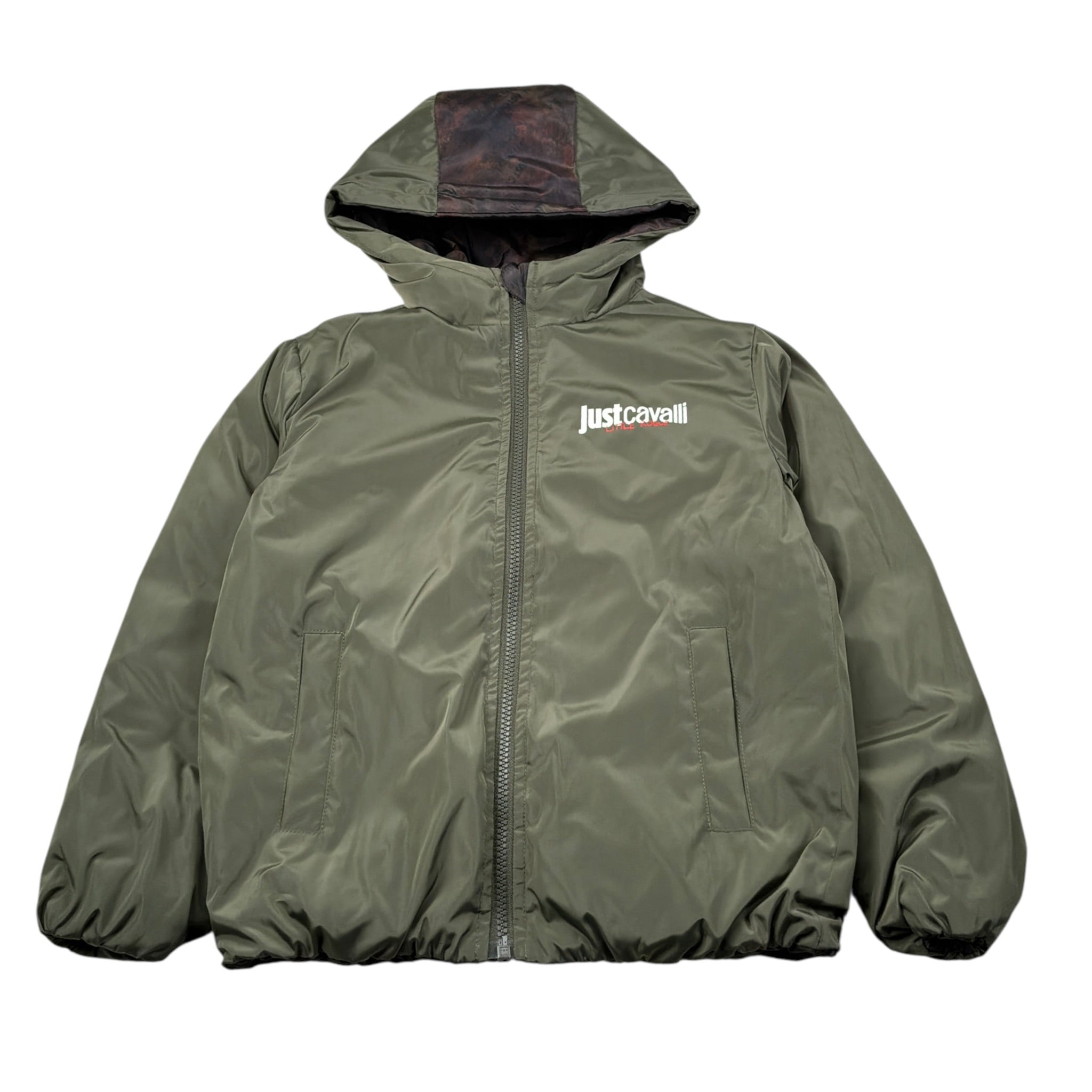 Just Cavalli Giubbino Reversibile Bicolore con Cappuccio Verde/Marrone per Bambino JBA26019KW VERDE/MARRONE JUST CAVALLI 