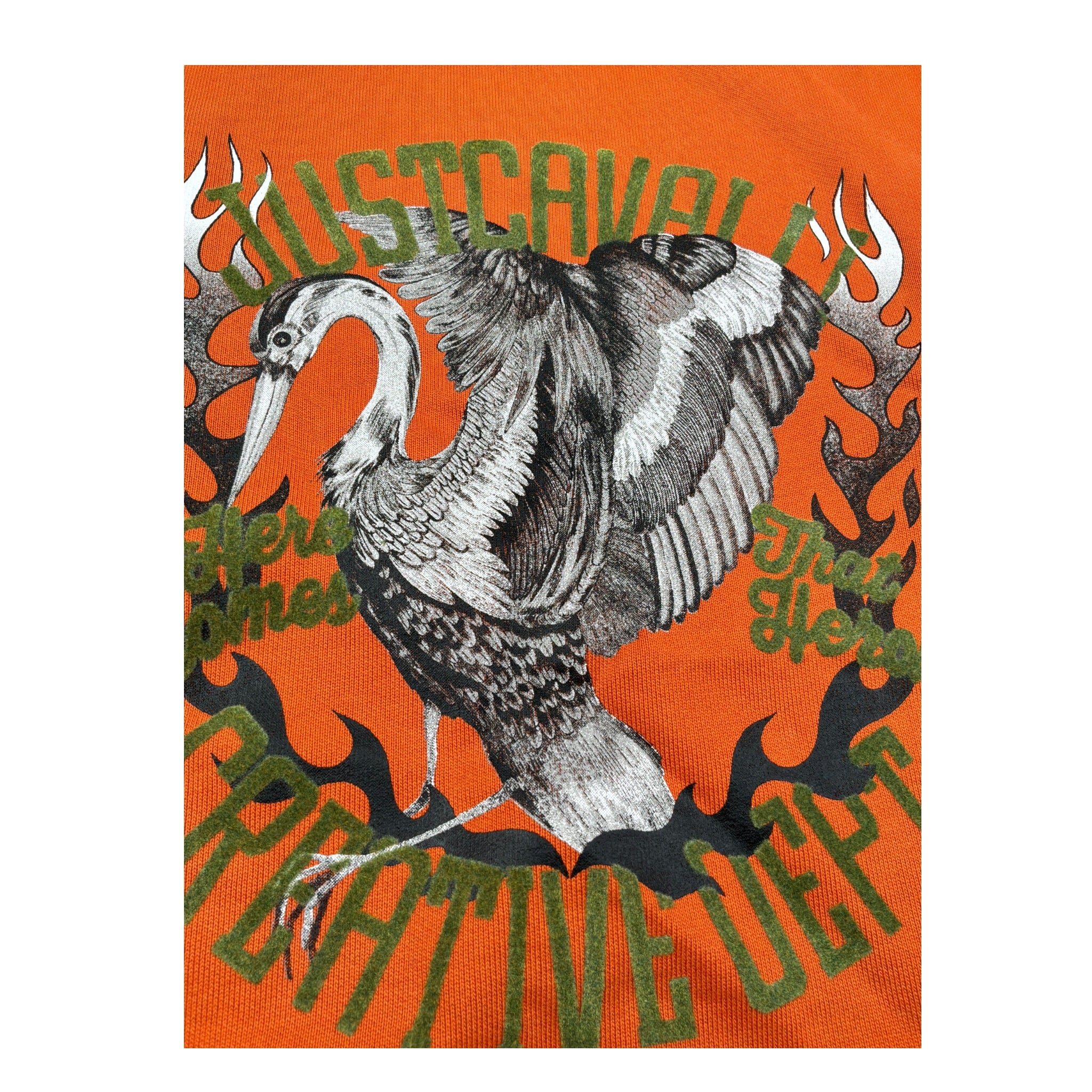 Just Cavalli Felpa Chiusa Girocollo tinta unita con Stampa Arancione per Bambino JBA26020FE ARANCIONE JUST CAVALLI 