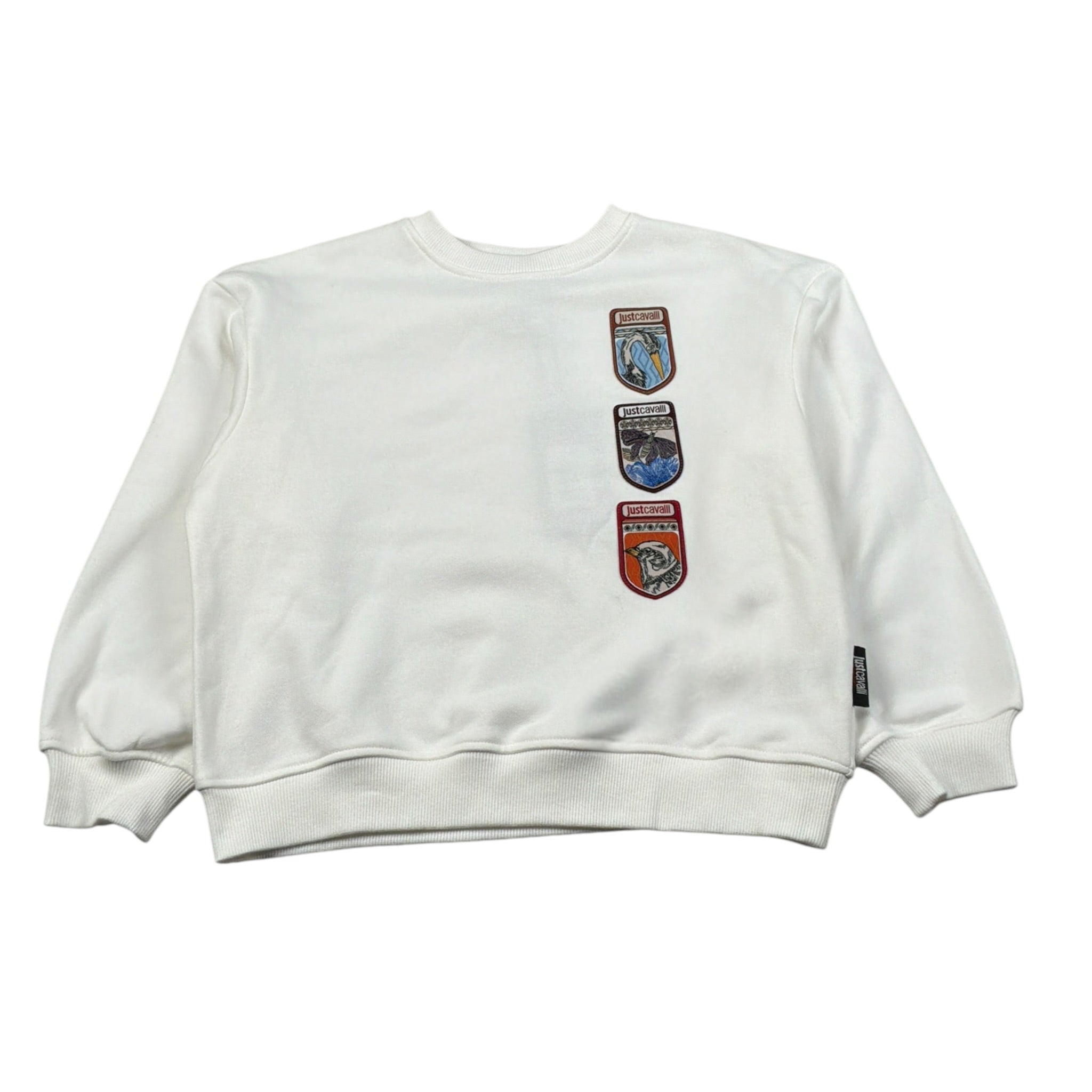 Just Cavalli Felpa Chiusa Girocollo Tinta Jnita con Stampe Panna per Bambino JBA26023FE PANNA JUST CAVALLI 