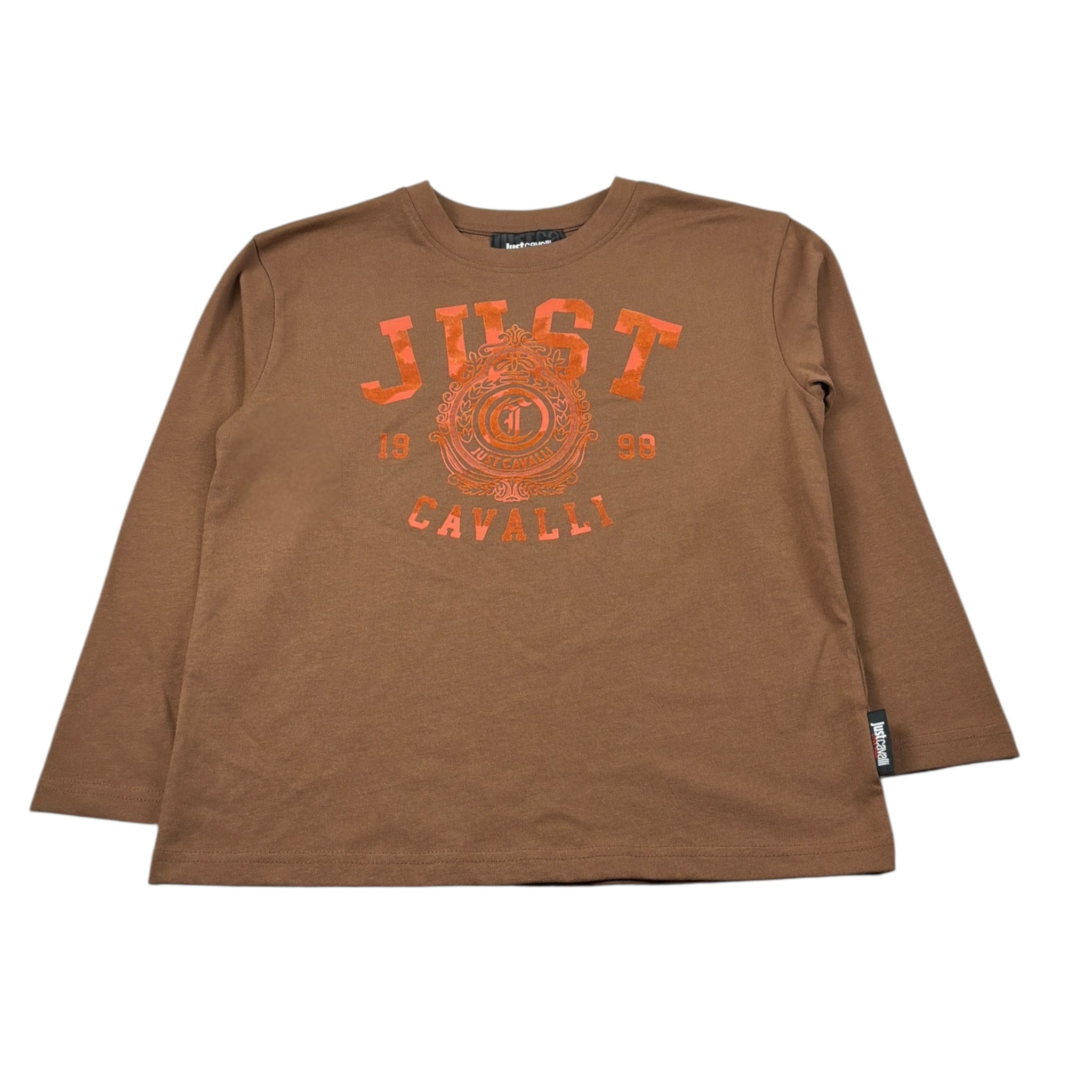 Just Cavalli Shirt Girocollo tinta unita con Stampa Marrone per Bambino JBA26033TS MARRONE JUST CAVALLI 