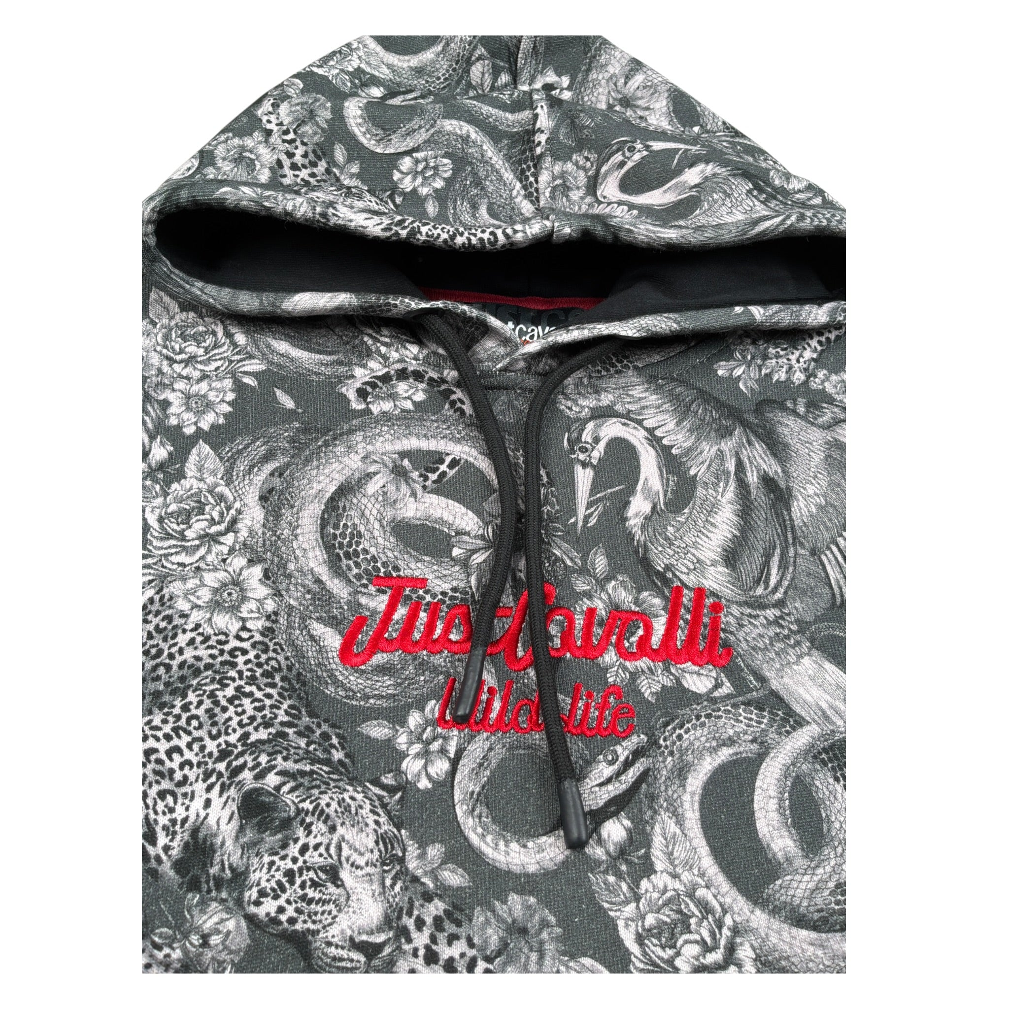 Just Cavalli Felpa Chiusa con Cappuccio Stampa Fantasia Grigio per Bambino JBA26065FE GRIGIO JUST CAVALLI 