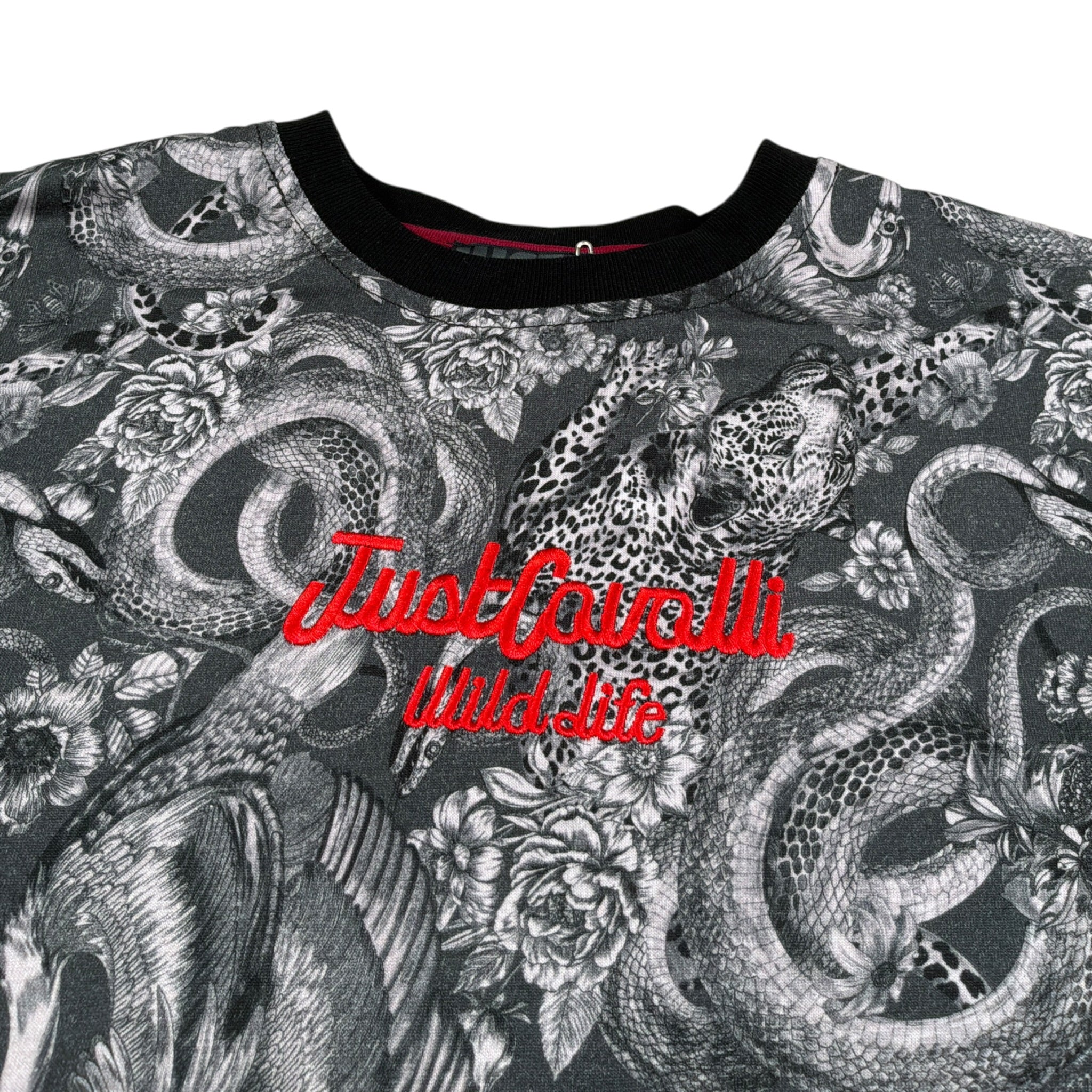 Just Cavalli T-Shirt Stampa Fantasia Girocollo Nero per Bambino JBA26073TS NERO JUST CAVALLI 