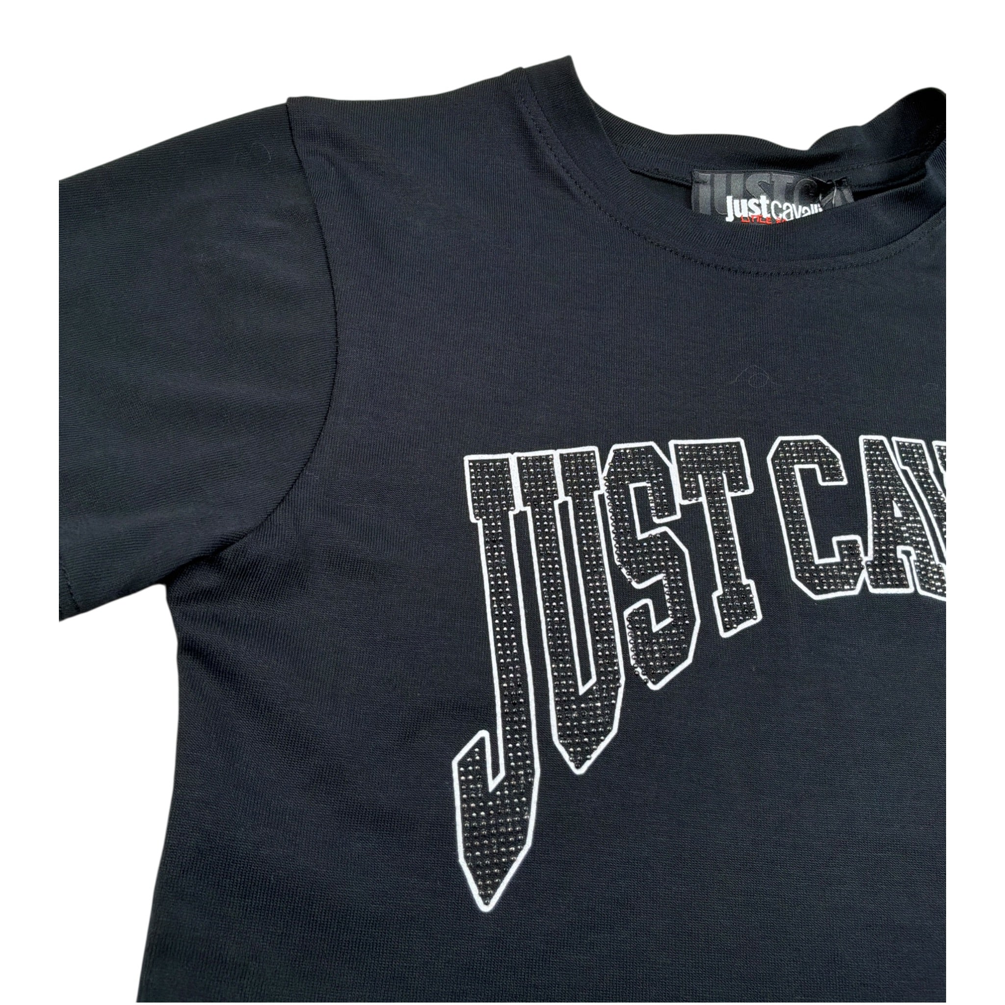 Just Cavalli T-Shirt Girocollo tinta unita con Stampa Nero per Bambina JBA26155TS NERO JUST CAVALLI 
