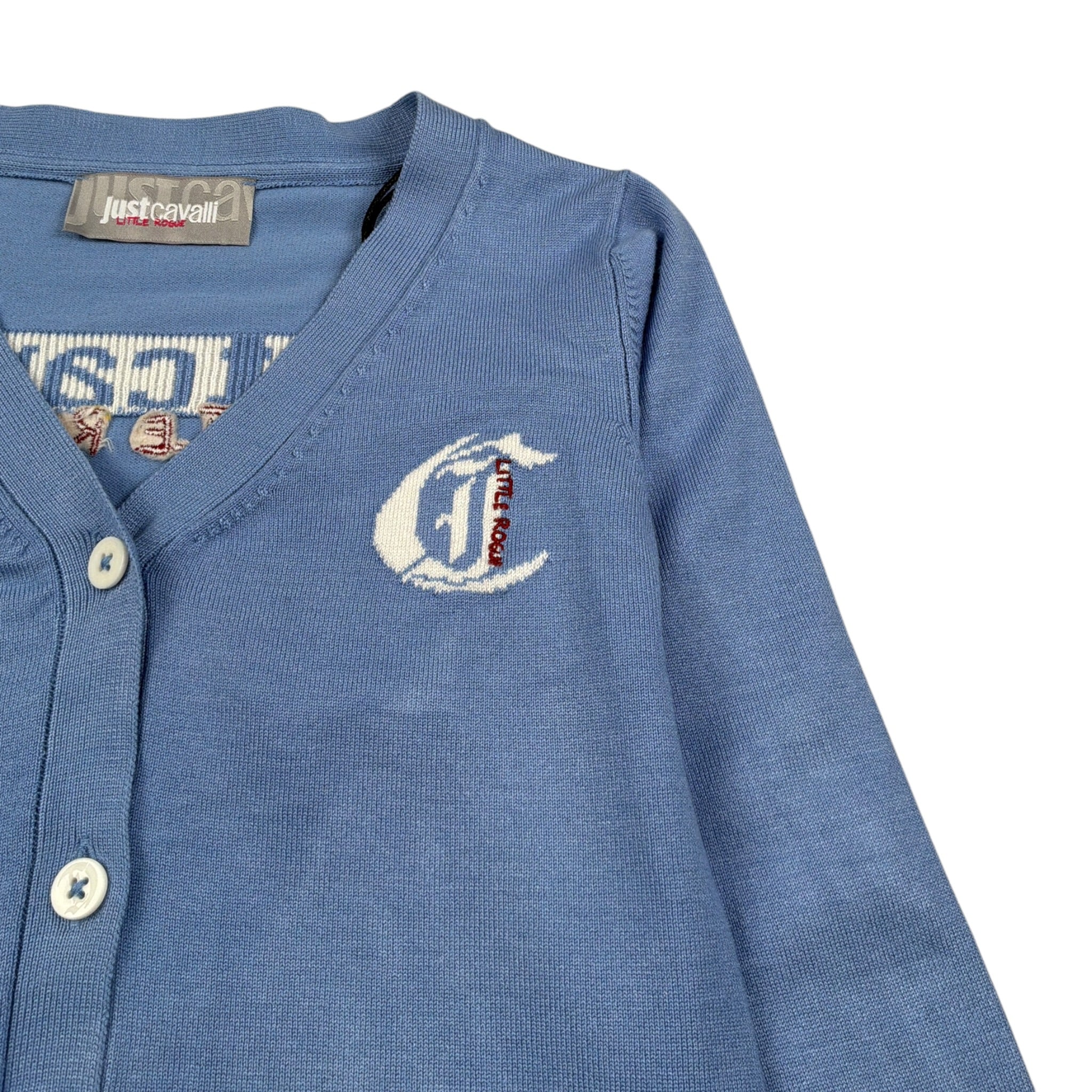 Just Cavalli Cardigan tinta unita con Logo Azzurro per Bambina JGA26012CD AZZURRO JUST CAVALLI 