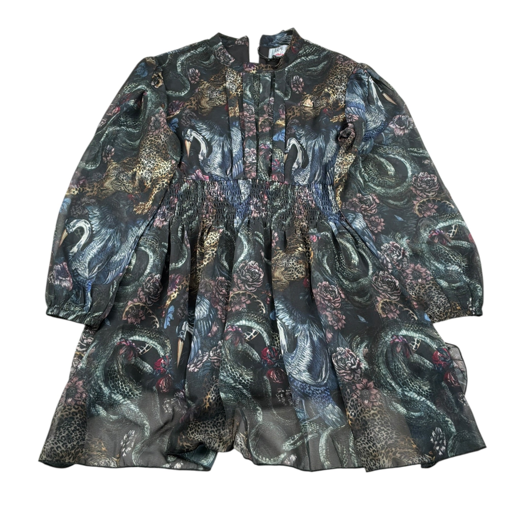 Just Cavalli Abito Manica Lunga Stampa Fantaisa Nero per Bambina JGA26033VE NERO JUST CAVALLI 