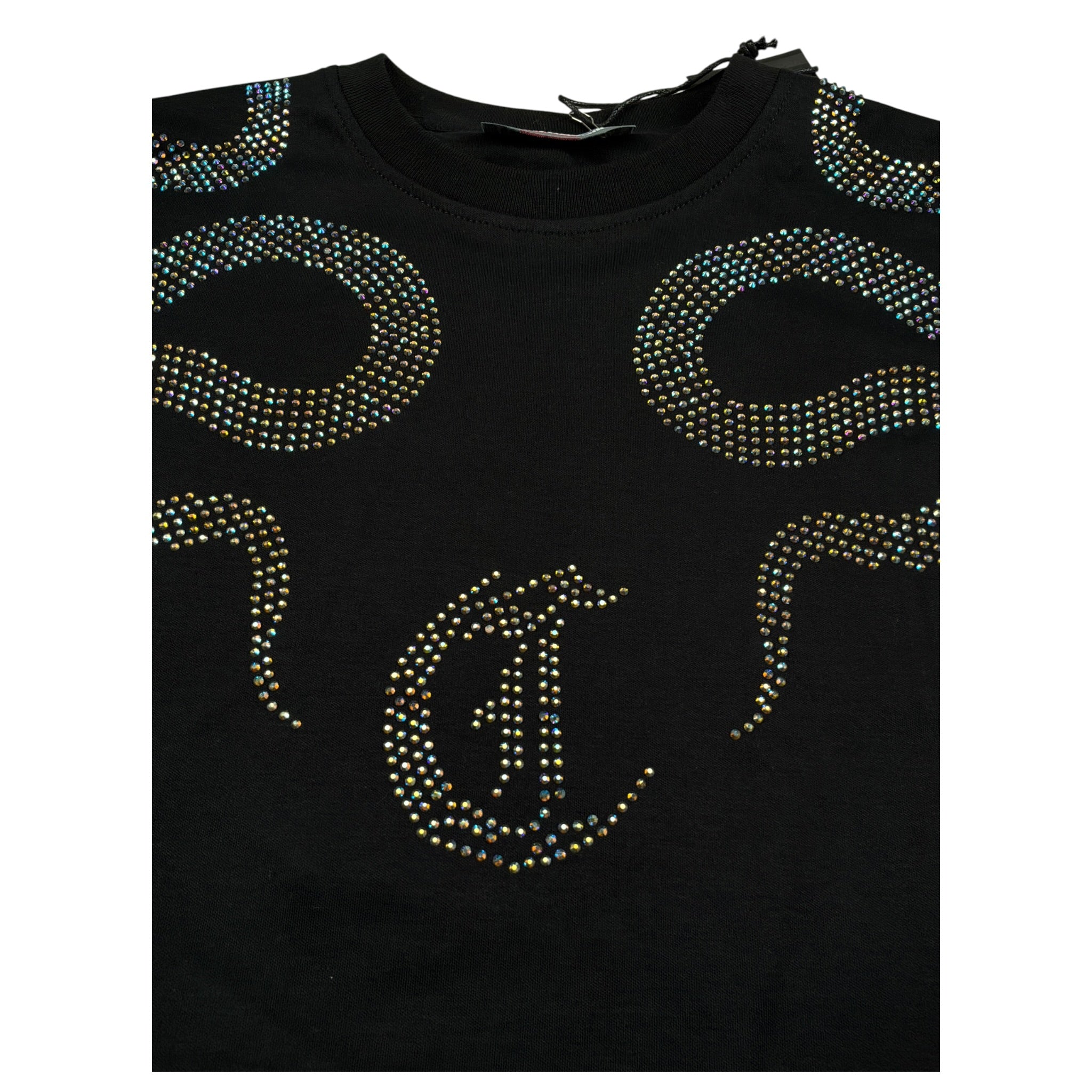 Just Cavalli T-Shirt Girocollo tinta unita con Brillantini Nero per Bambina JGA26044TS NERO JUST CAVALLI 
