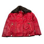 Just Cavalli Chiodo In Ecopelle tinta unita con Colletto Rosso per Bambina JGA26067GB ROSSO JUST CAVALLI 