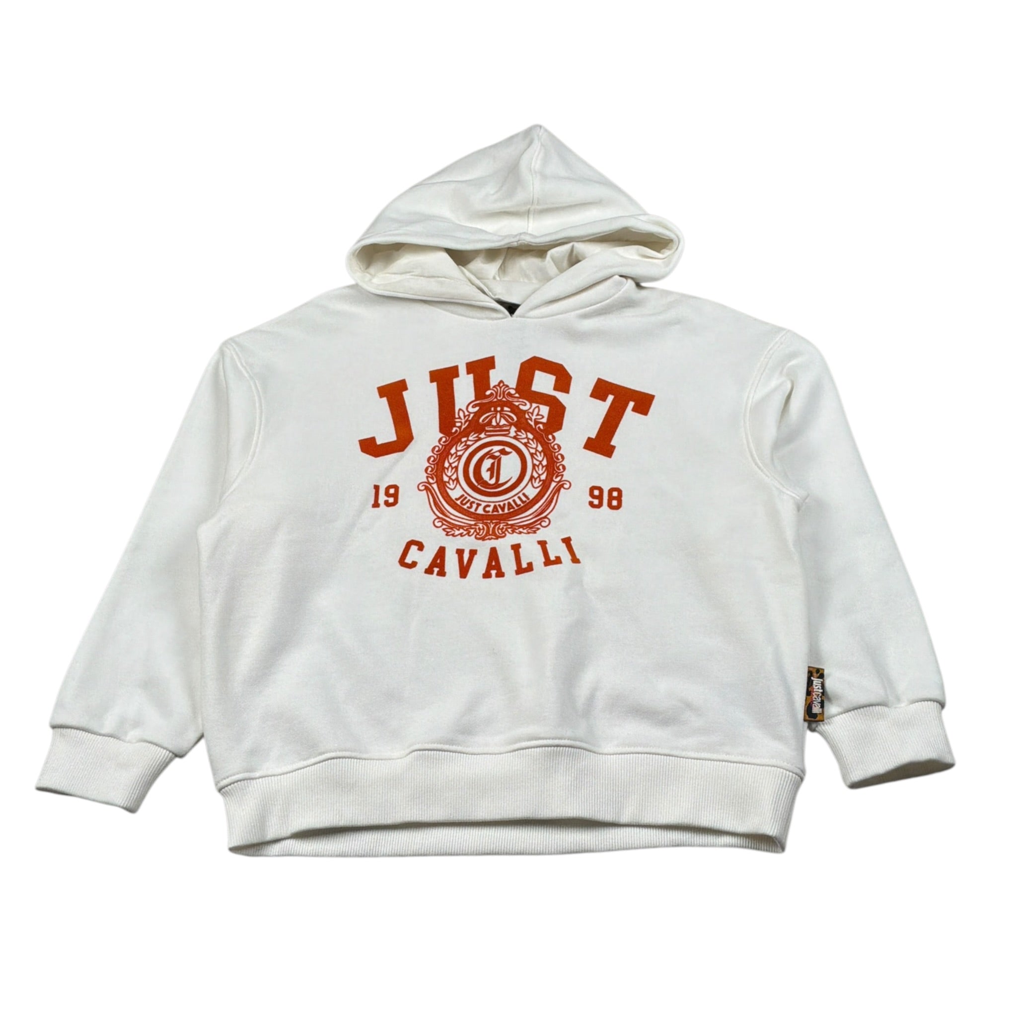Just Cavalli Felpa Chiusa con Cappuccio tinta unita con Logo Bianco per Bambina JGA26092FE BIANCO JUST CAVALLI 