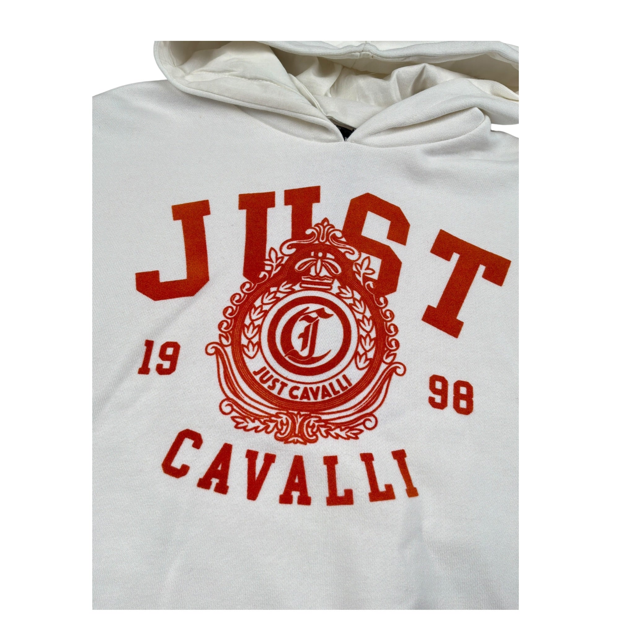 Just Cavalli Felpa Chiusa con Cappuccio tinta unita con Logo Bianco per Bambina JGA26092FE BIANCO JUST CAVALLI 