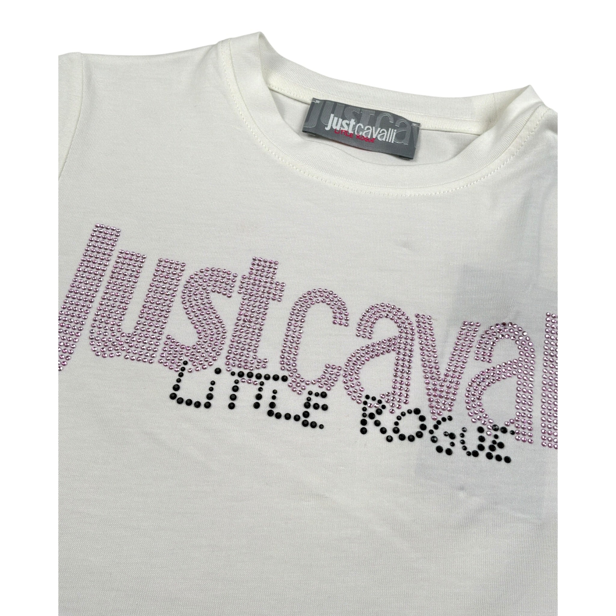 Just Cavalli T-Shirt Girocollo tinta unita con Logo Bianco per Bambina JGA26172TS BIANCO JUST CAVALLI 