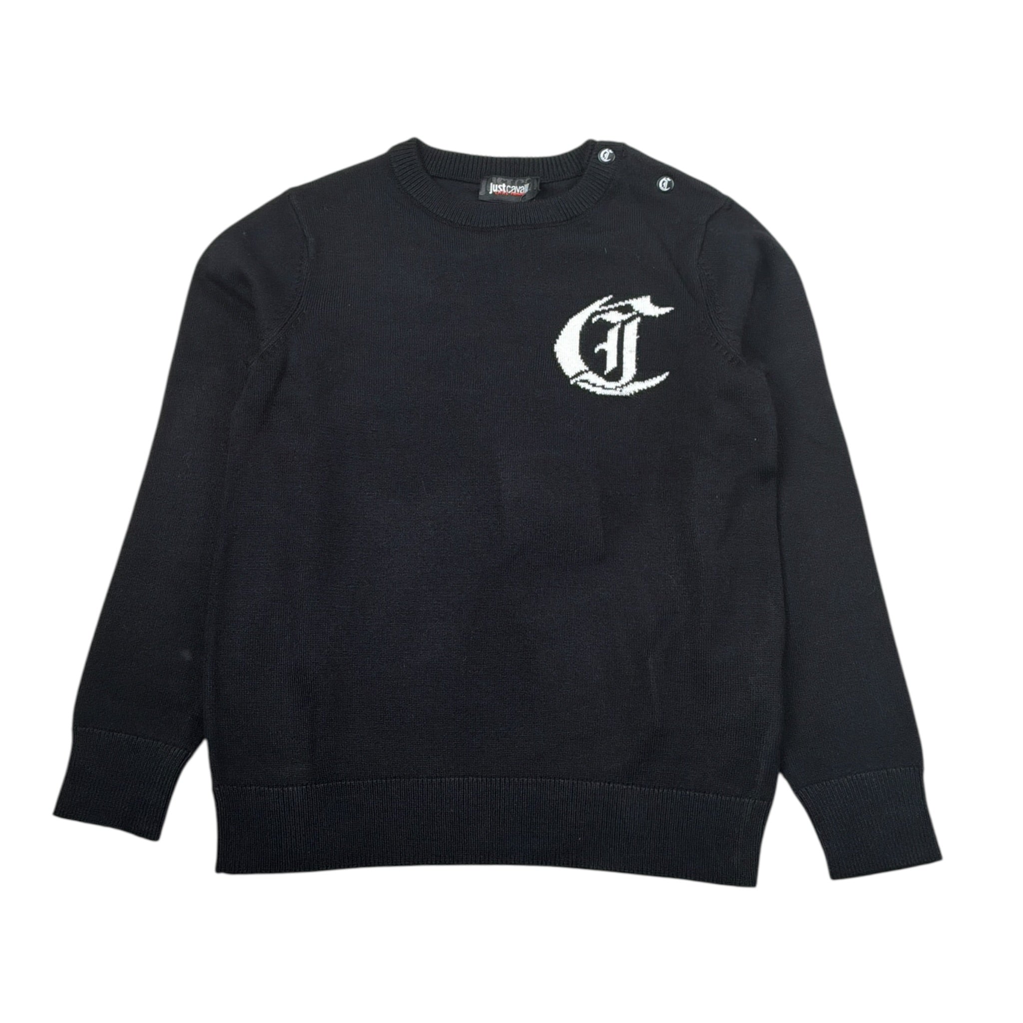 Just Cavalli Maglia tinta unita con Stampa Nero per Neonato JIA26002MA NERO JUST CAVALLI 