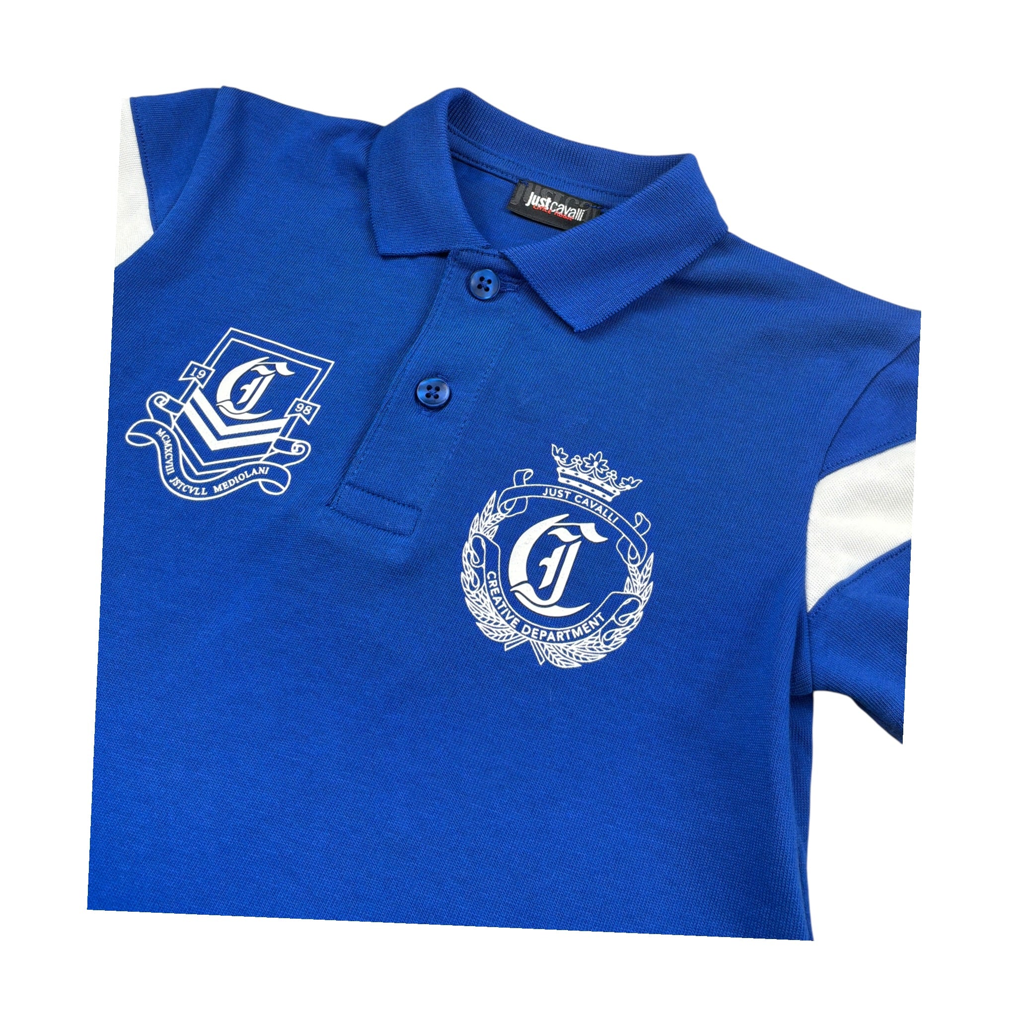 Just Cavalli Polo tinta unita con Stampa Mezza Manica Cobalto per Neonato JIA26035PO COBALTO JUST CAVALLI 