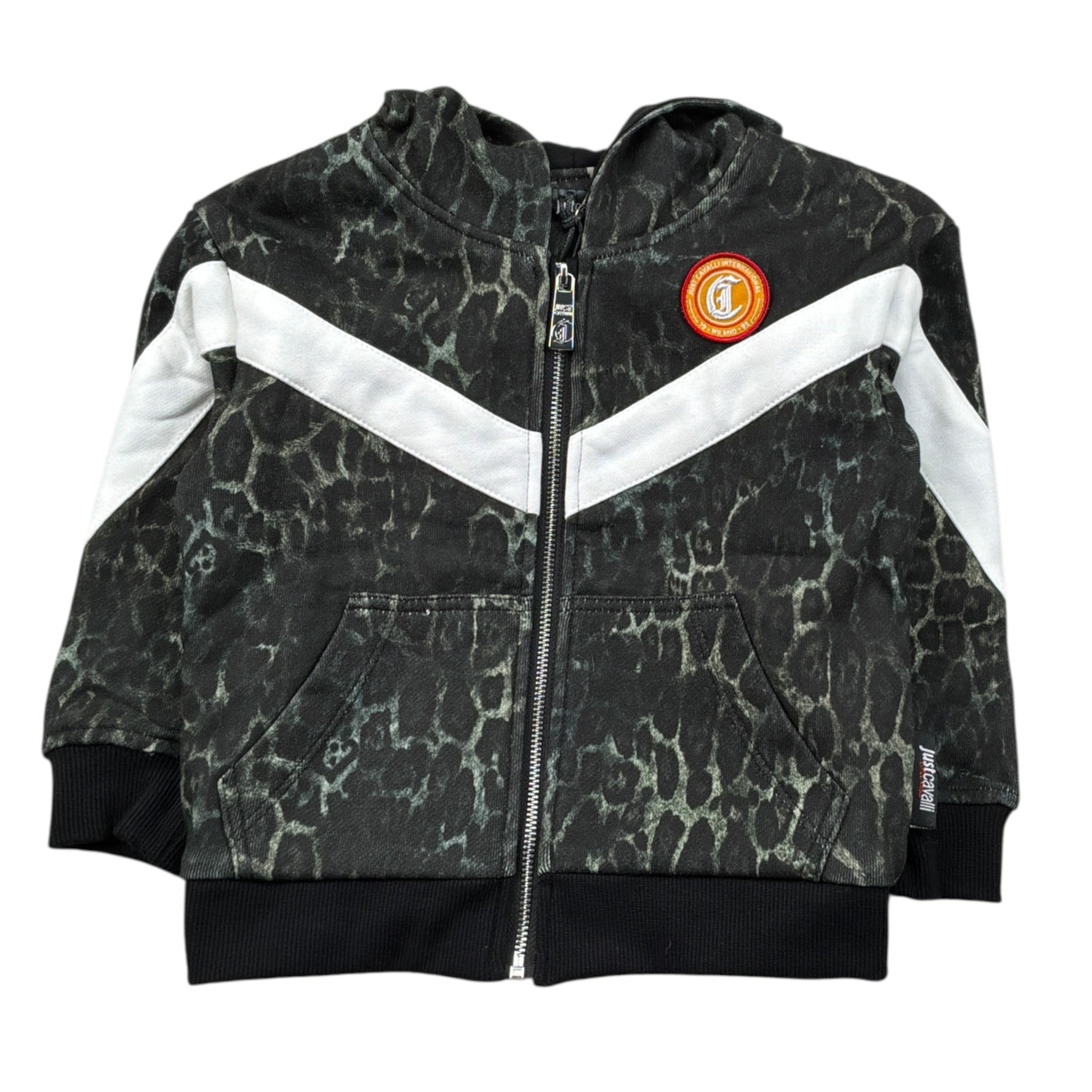 Just Cavalli Felpa tinta unita con Zip Cappuccio E Fantasia Nero per Neonata JIA26062FE NERO JUST CAVALLI 