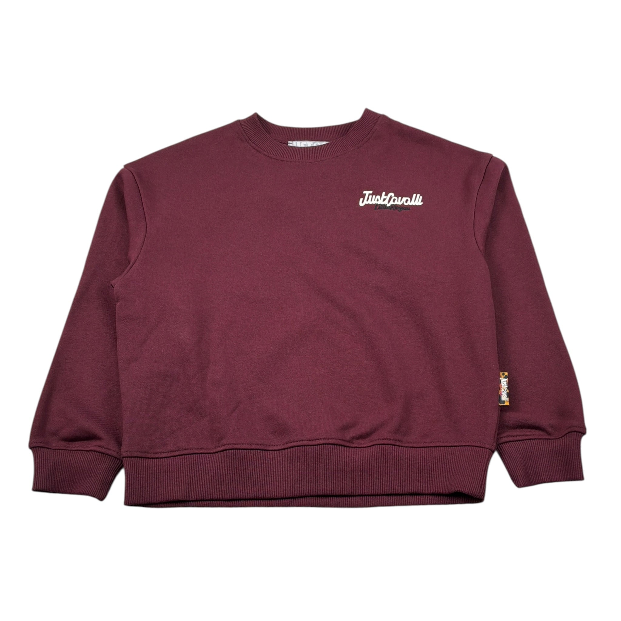 Just Cavalli Felpa Chiusa Girocollo tinta unita con Stampa Bordeaux per Bambino KGA26169FE BORDEAUX JUST CAVALLI 