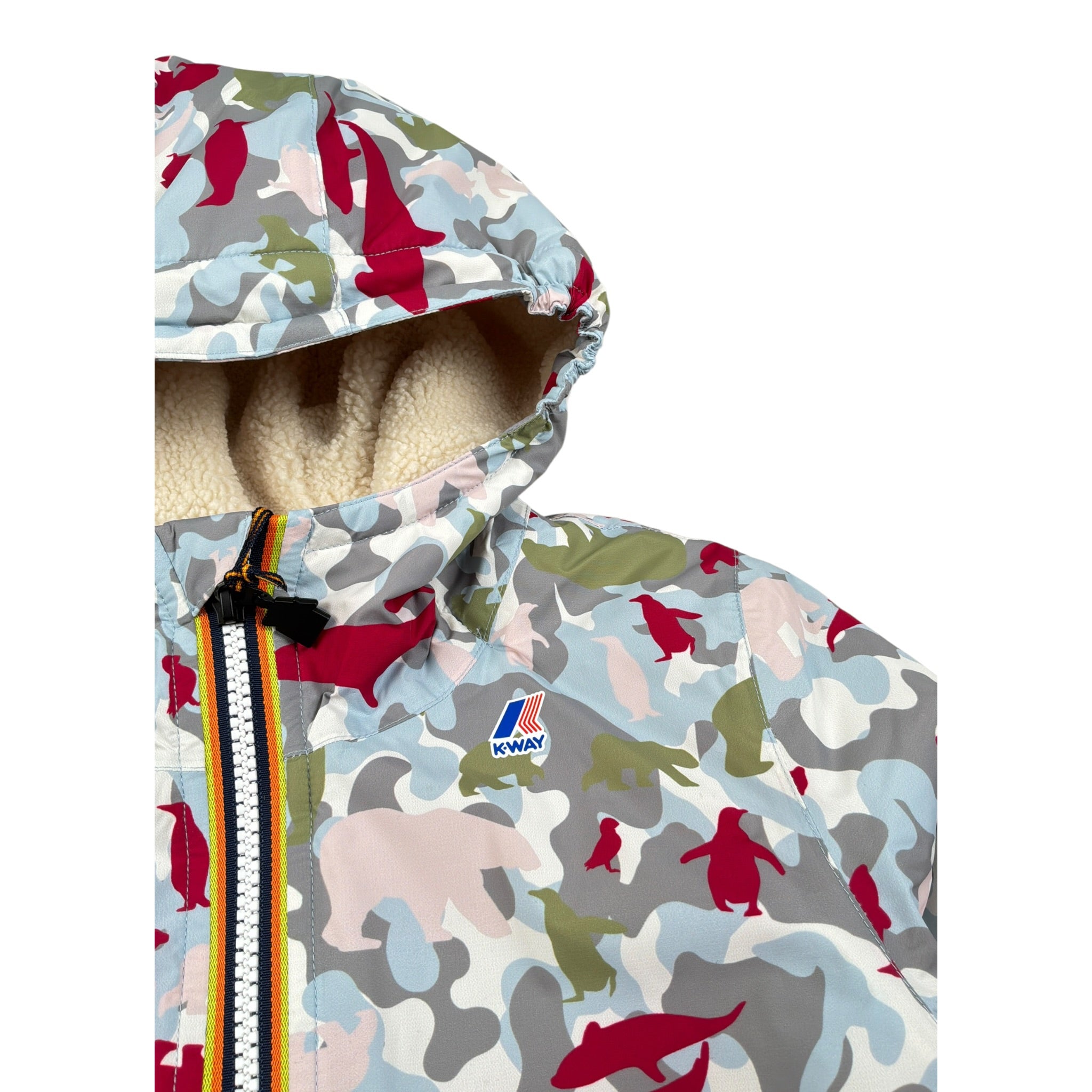 K-Way Giubbino Stampa Fantasia Animali Multicolor per Bambina K1127IW MULTICOLOR K-WAY 