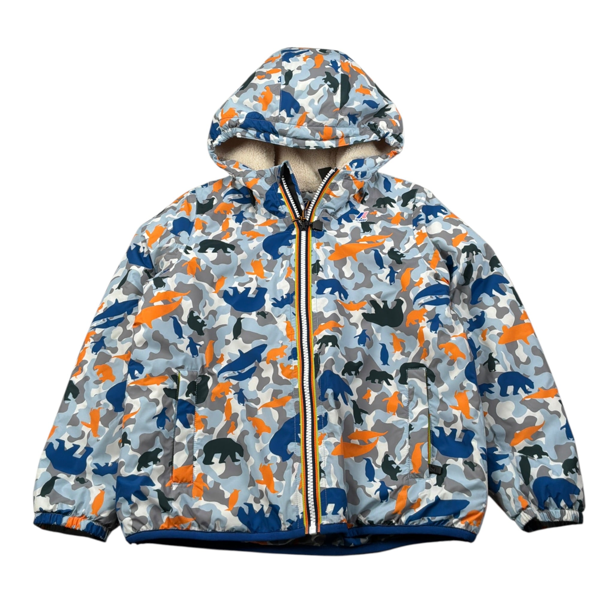 K-Way Giubbino Stampa Fantasia Animali Multicolor per Bambino K1127IWO MULTICOLOR K-WAY 