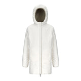 K-Way Giubbino Reversibile Lungo con Zip E Cappuccio Verde/Bianco per Bambina K11517W VERDE/BIANCO K-WAY 