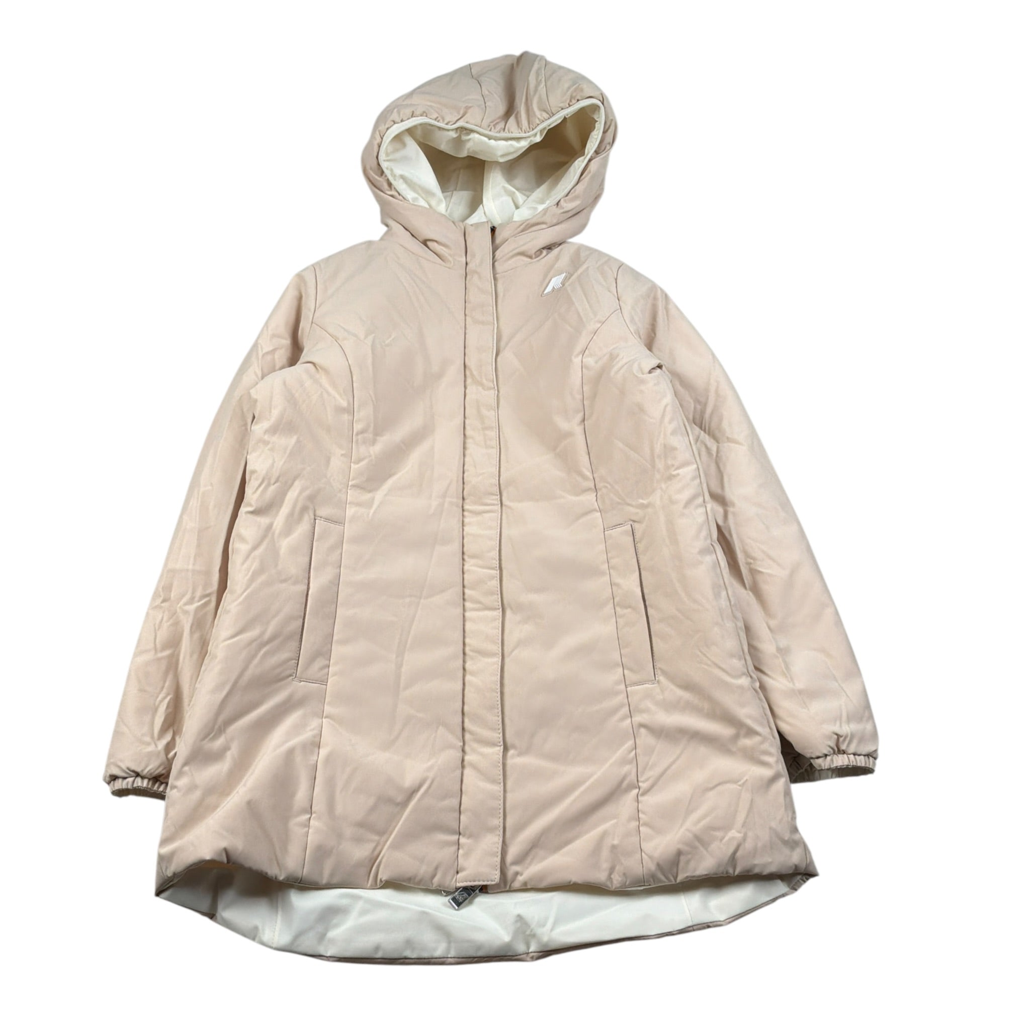 K-Way Giubbino Reversibile Lungo con Zip E Cappuccio Panna/Rosa per Bambina K11517WXXX PANNA/ROSA K-WAY 