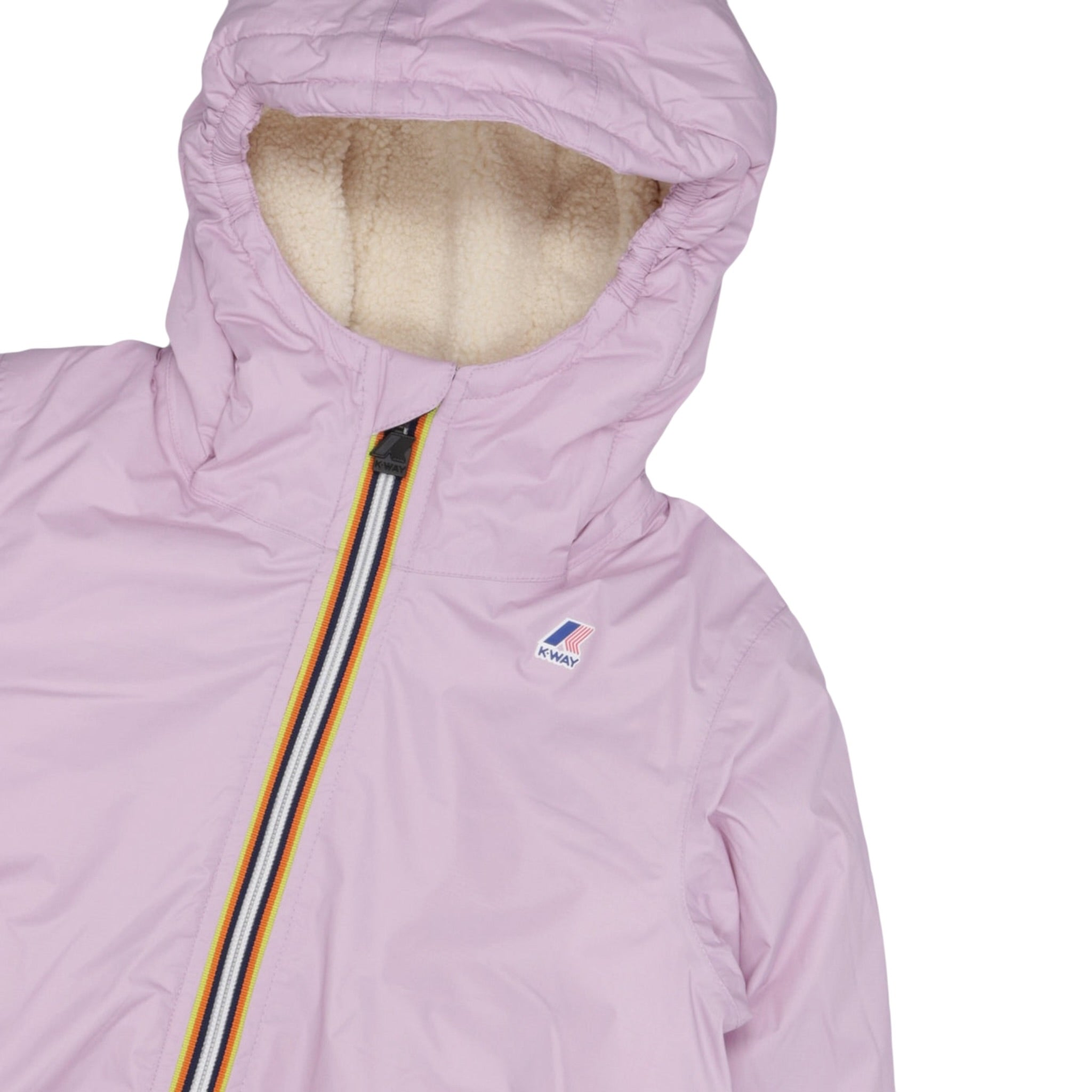 K-Way Giubbino tinta unita Foderato con Zip E Cappuccio Lilla per Neonata K4137WWANXXX LILLA K-WAY 