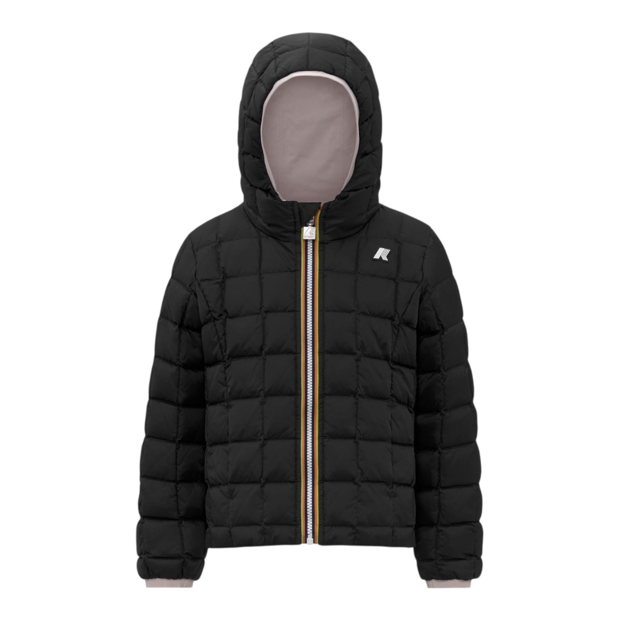 K-Way Giubbino Reversibile Lungo con Zip E Cappuccio Rosa/Nero per Bambina K5123QW ROSA/NERO K-WAY 