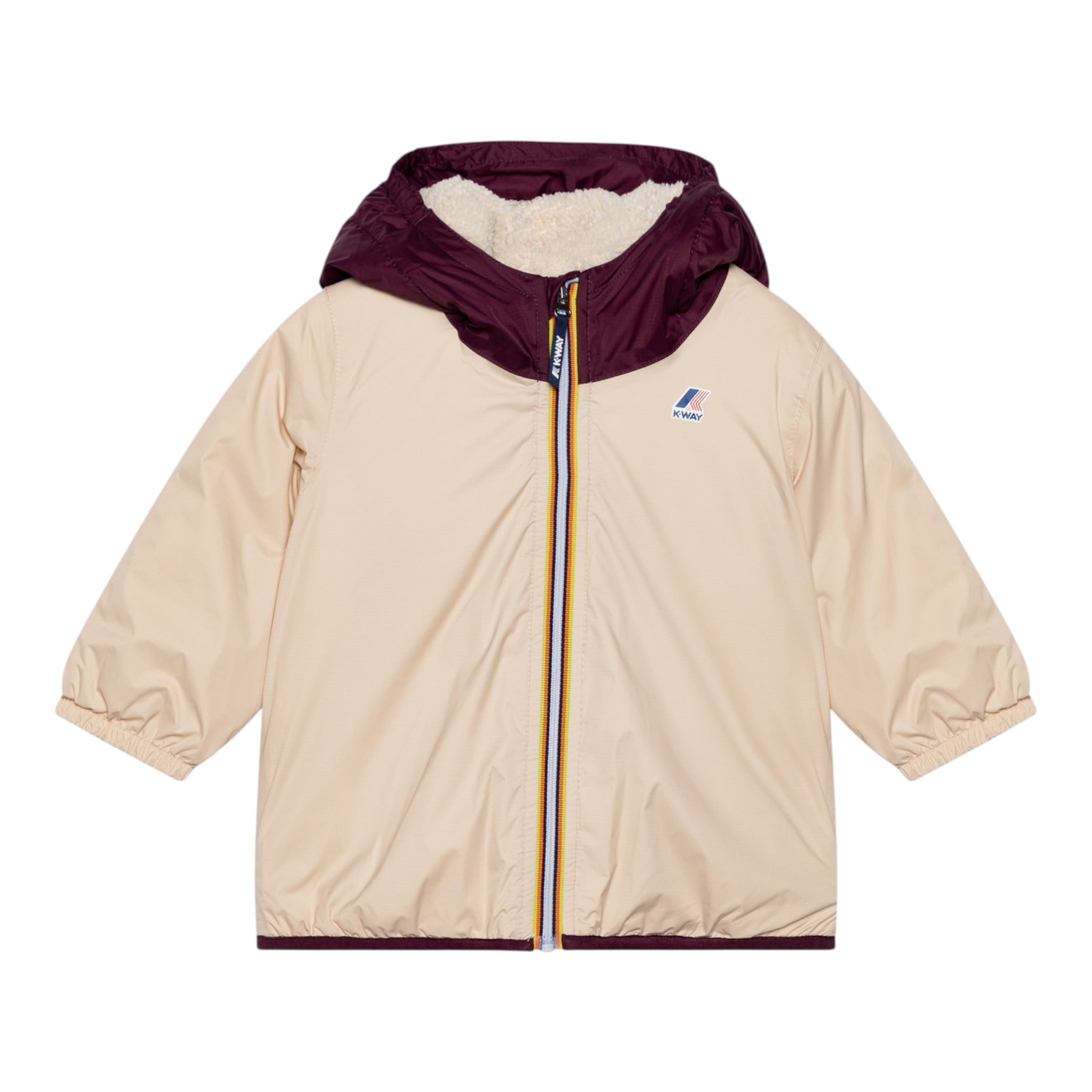 K-Way Giubbino tinta unita con Cappuccio In Contrasto Beige per Neonata K61157W BEIGE K-WAY 