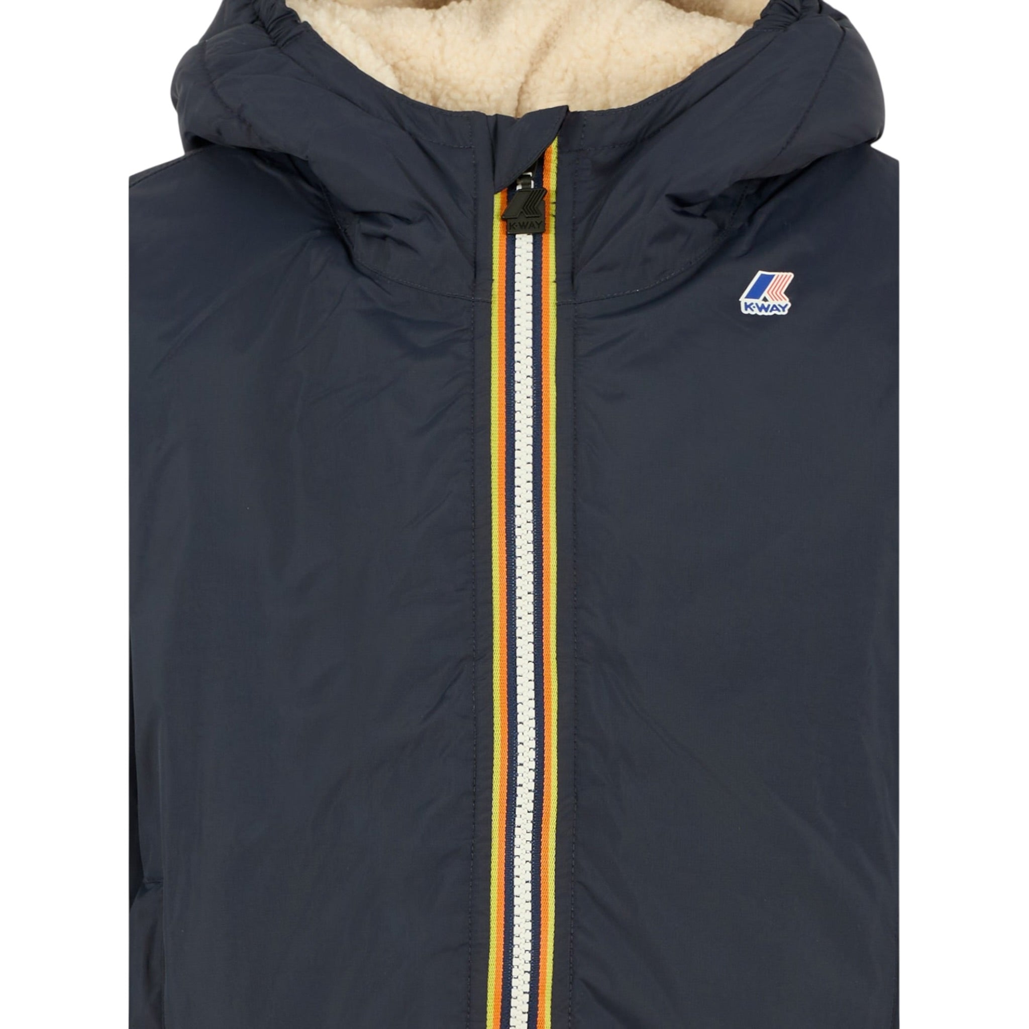 K-Way Giubbino tinta unita con Cappuccio Nero per Bambino K6115FWO NERO K-WAY 